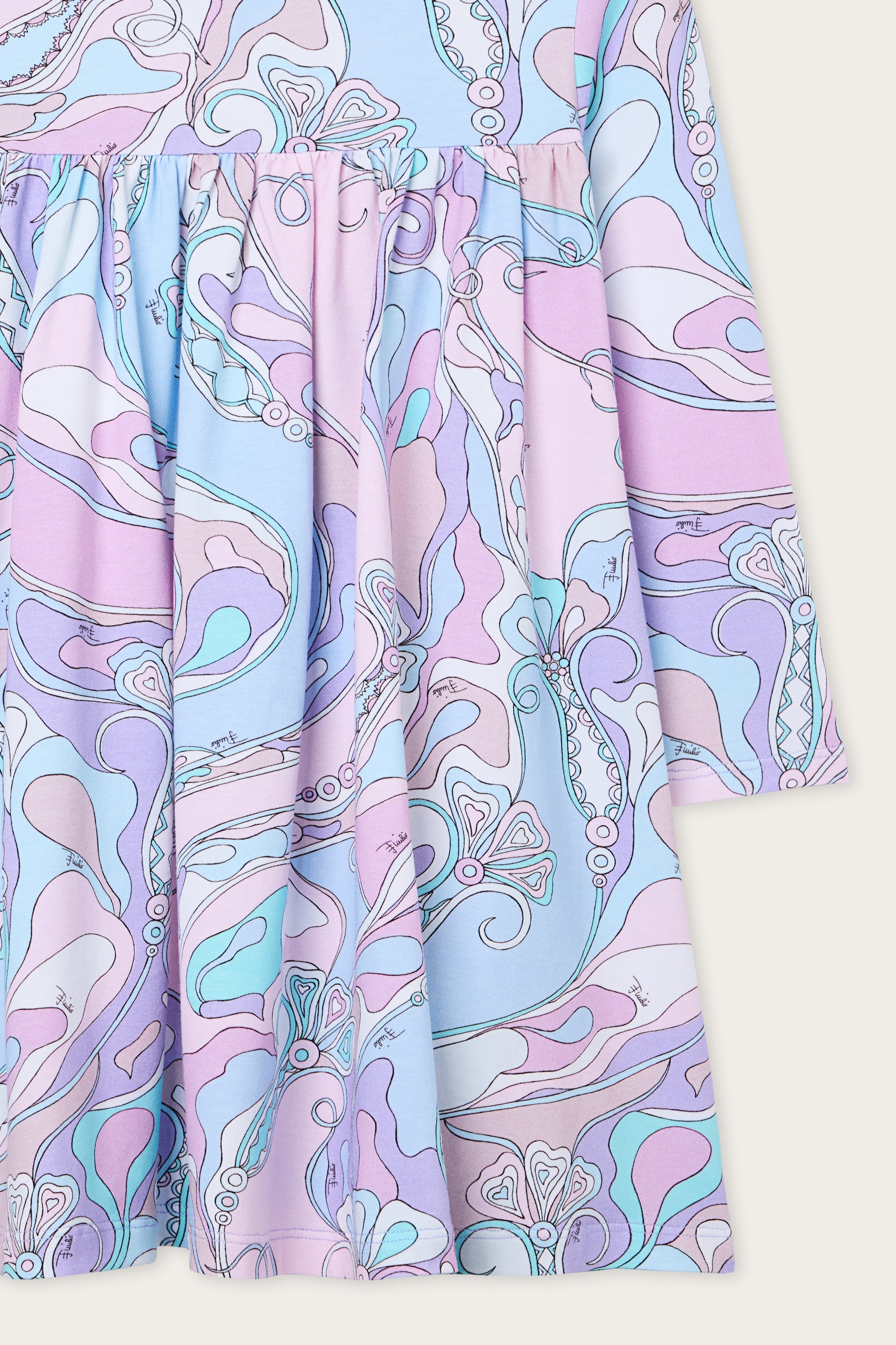 Emilio Pucci Orchidee robe fille coton rose bleu