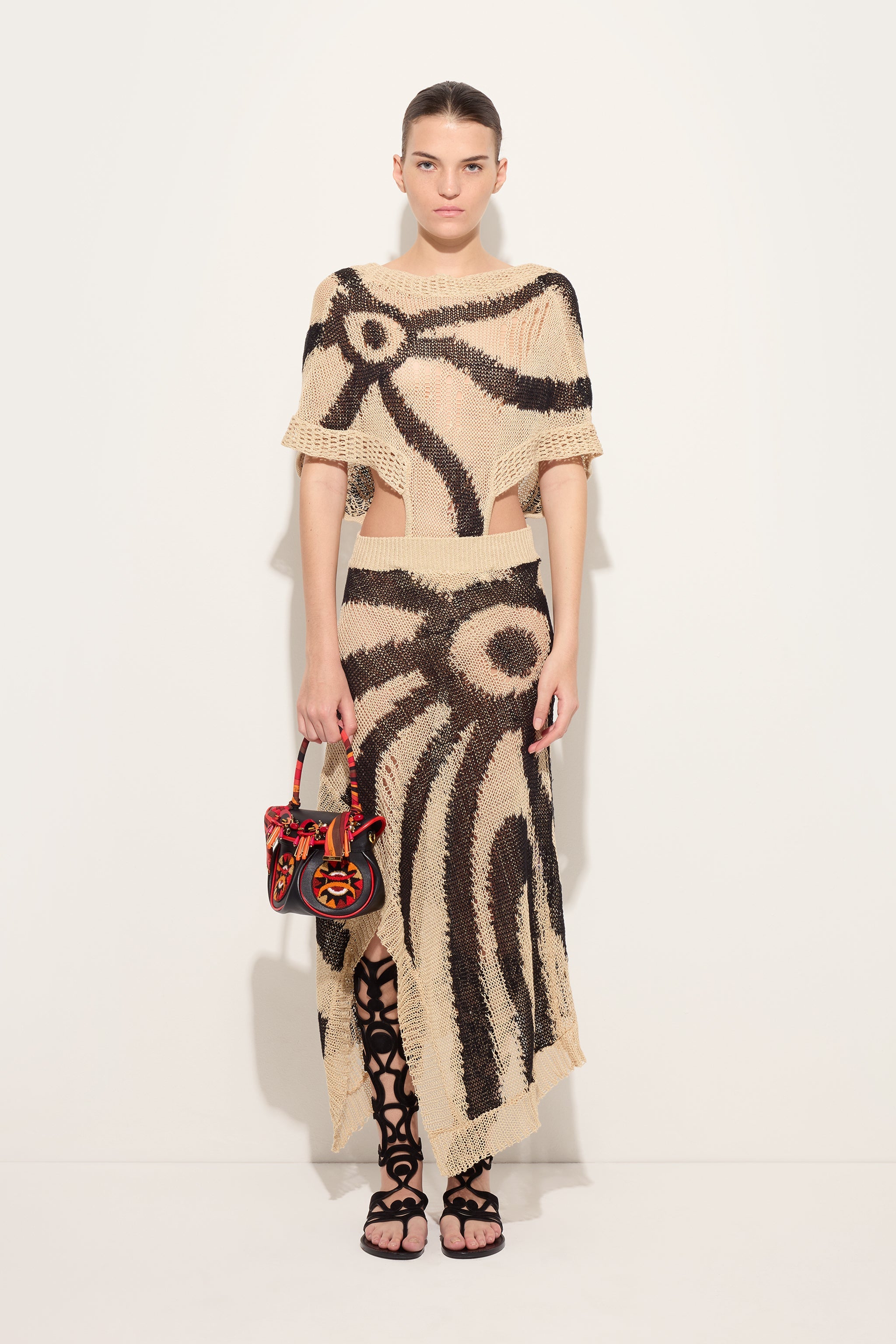 Emilio Pucci Abito in Lino robe lin corda nero asymétrique