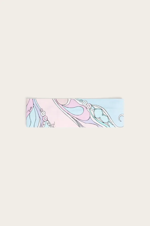 Emilio Pucci Orchidee Bandeau Cheveux Rose Coton Enfant