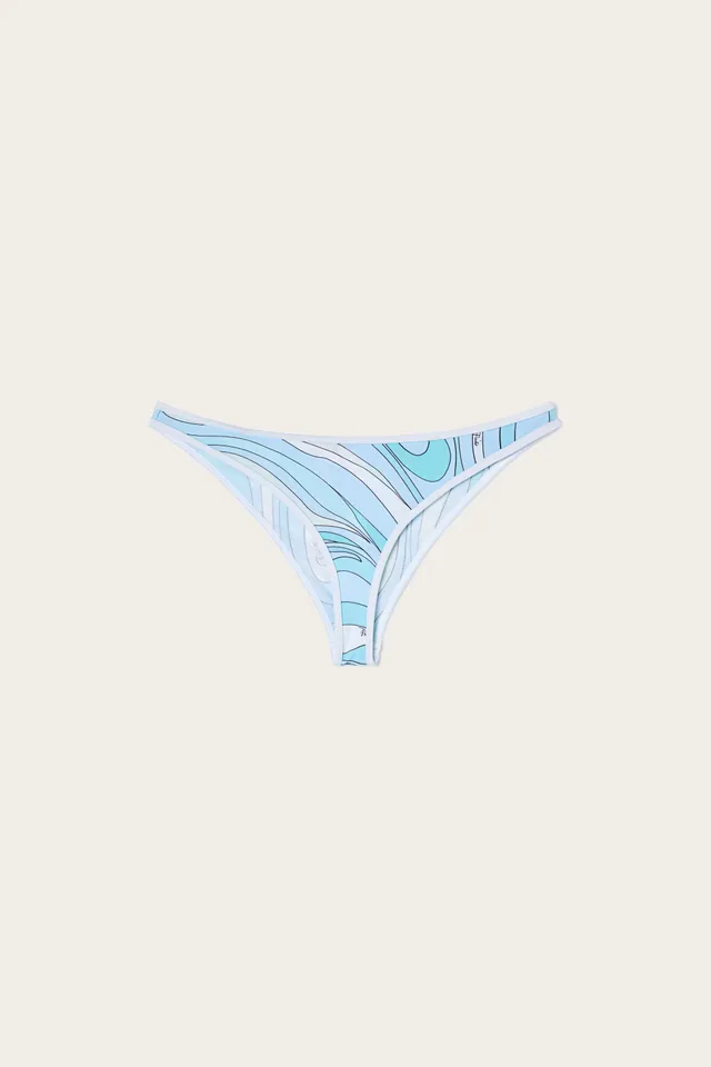 Emilio Pucci Bikini Slip de Bain Marmo Aqua Lycra
