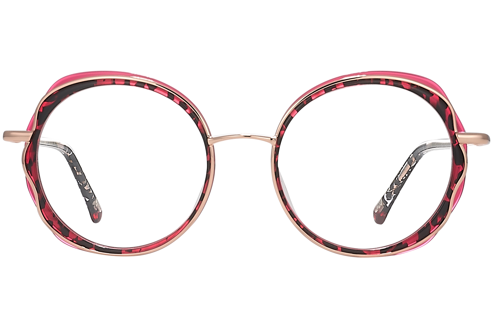 Clémence & Margaux La Pop-Up lunettes de vue ronde moucheté rouge