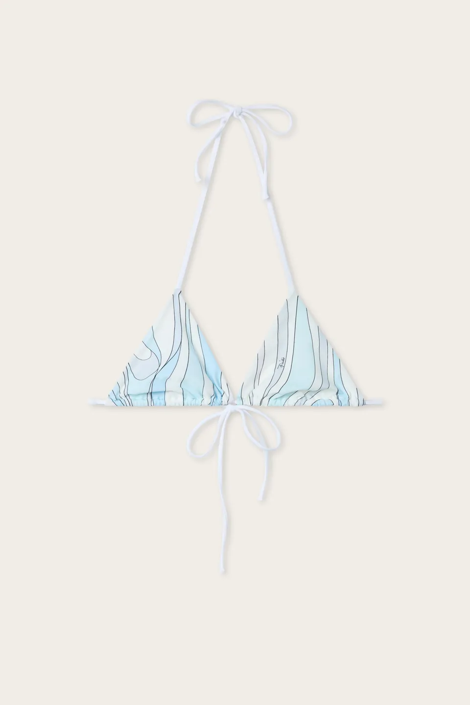 Emilio Pucci Top Bikini Marmo haut triangle bleu clair lycra