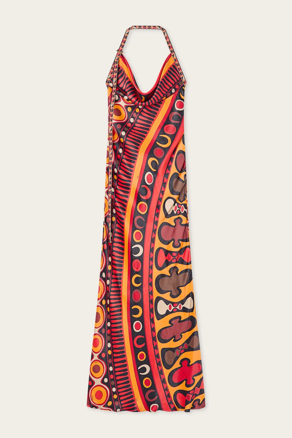 Emilio Pucci DRESSES Soleil robe longue orange satin dos nu