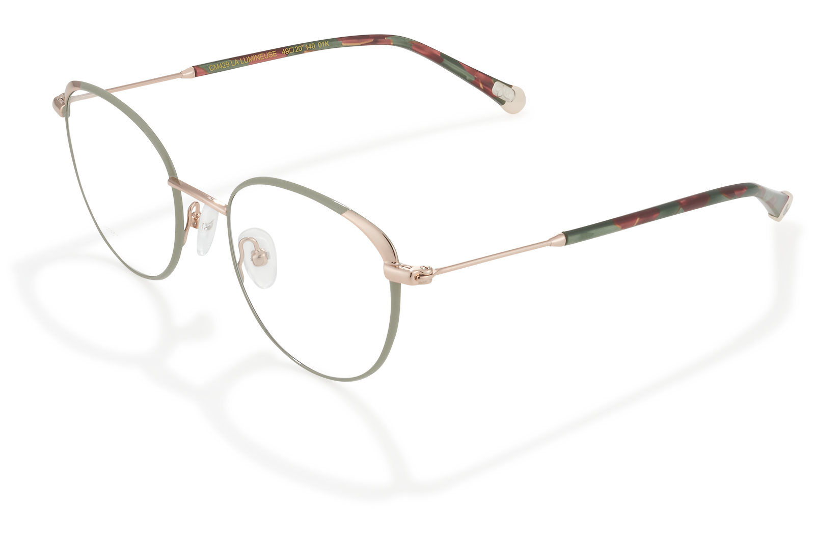Clémence & Margaux Lumineuse lunettes de vue vert doré cat eye