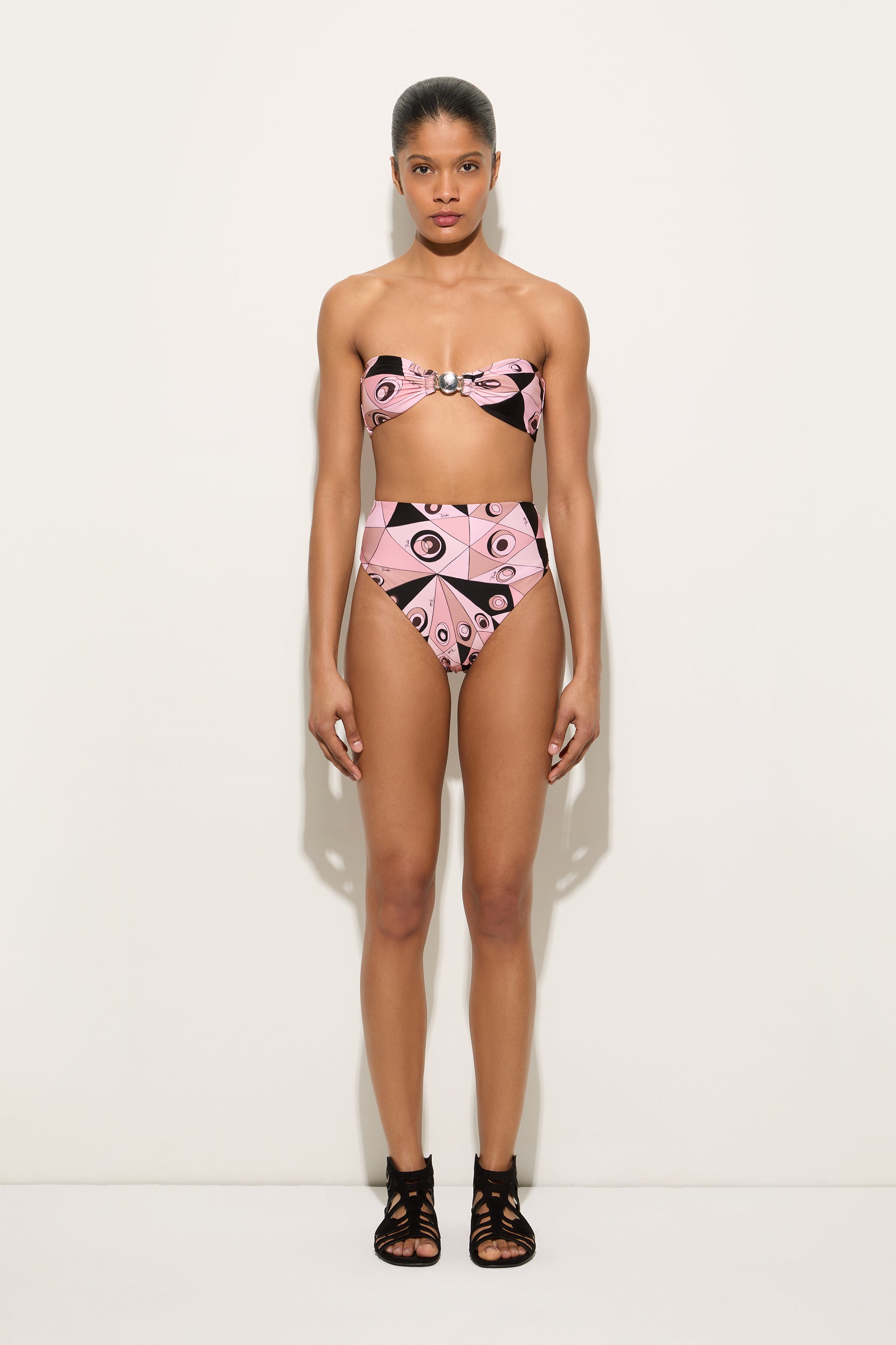 Emilio Pucci Slip Bikini Occhi lycra nude taille M