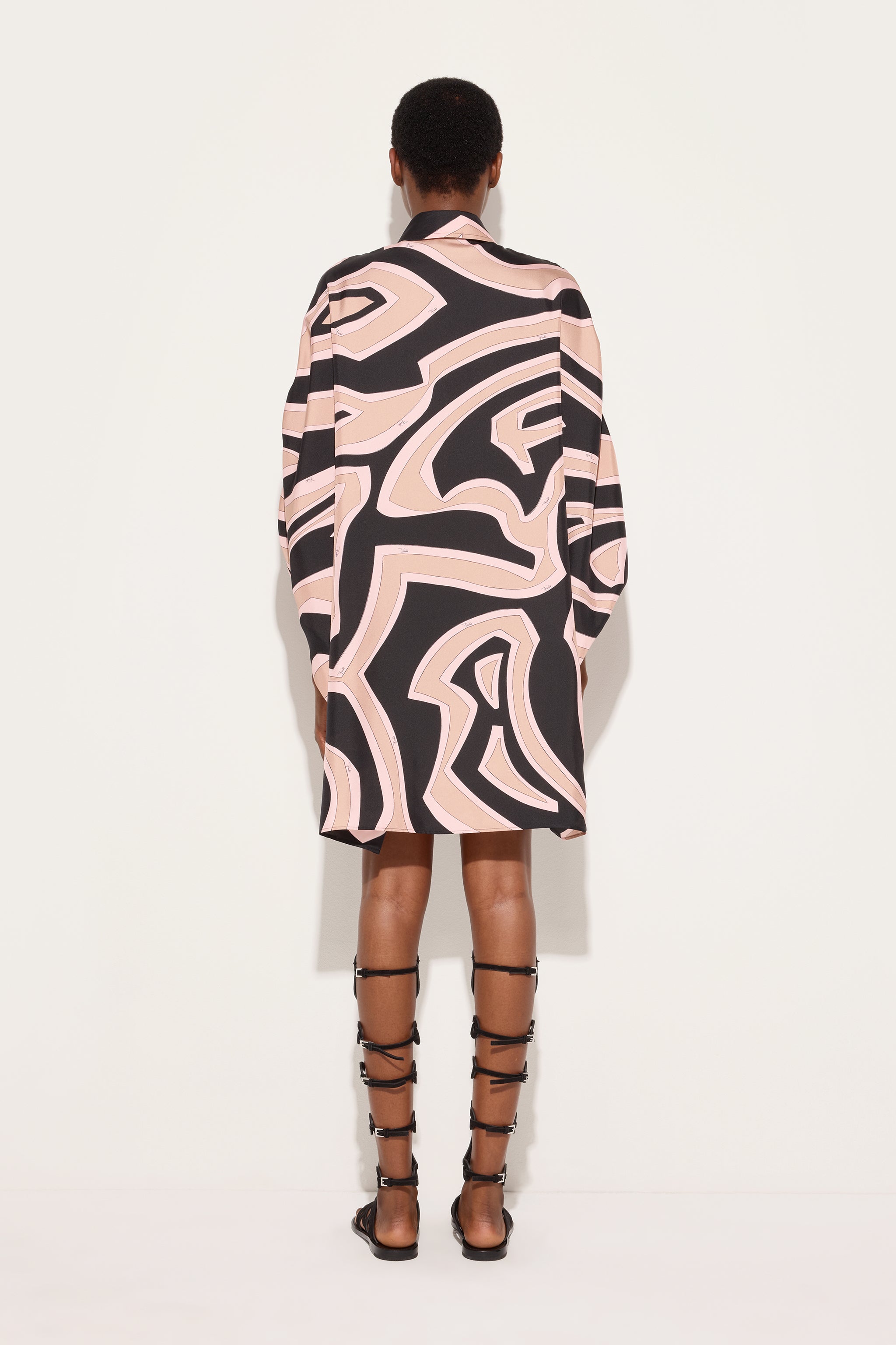 Emilio Pucci Kaftan Caftan Nude soie imprimé Labirinto
