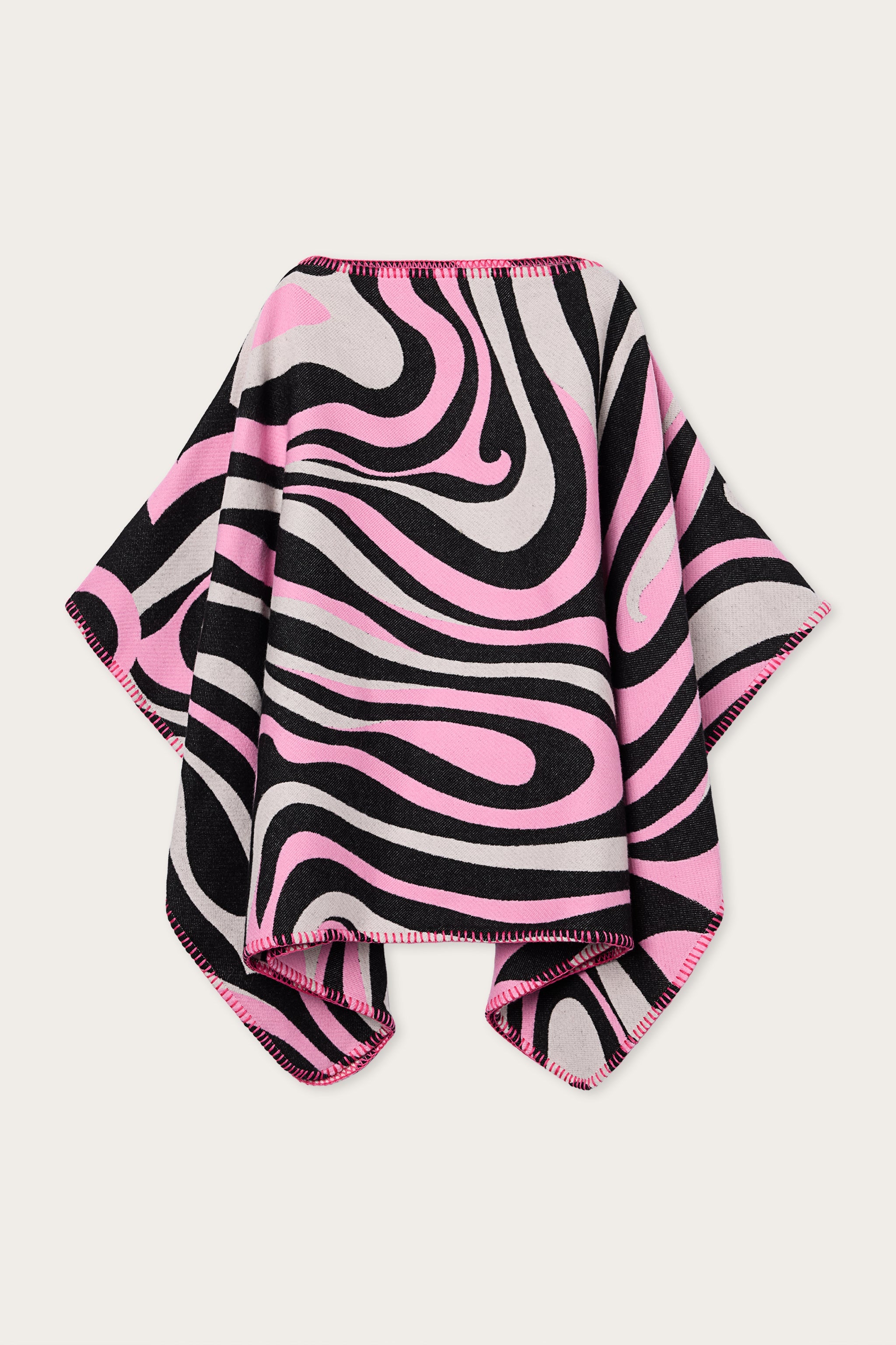 Emilio Pucci Marmo cape enfant rose noir