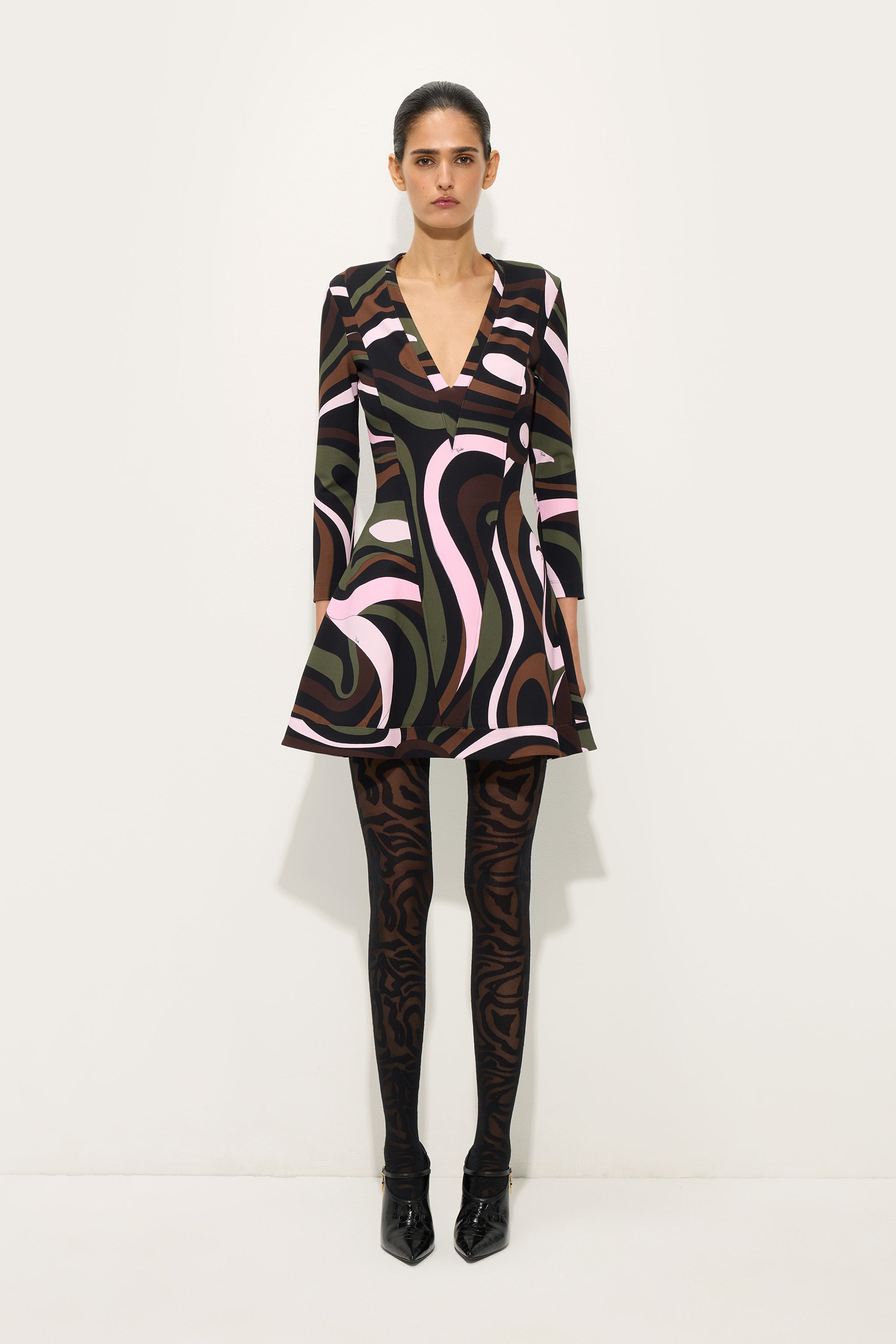 Emilio Pucci Dresses Marmo robe jersey kaki/rose