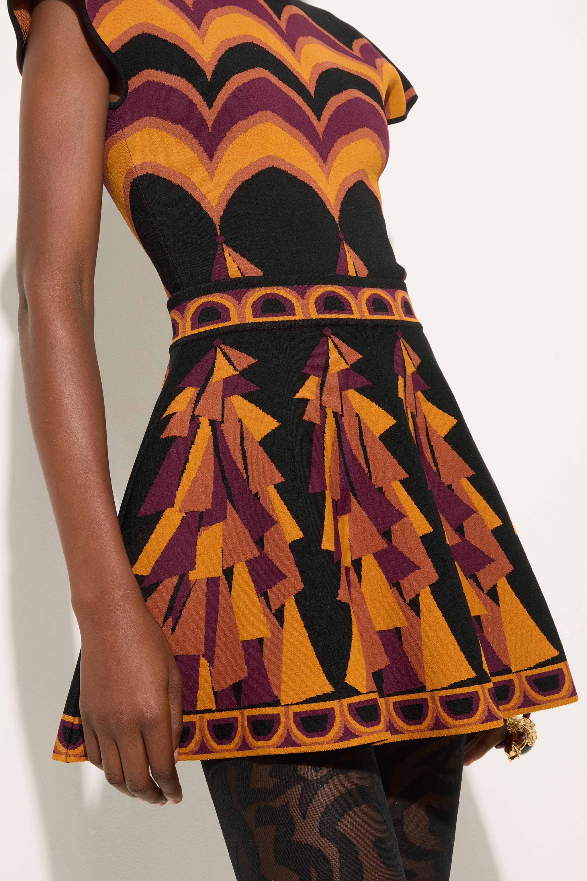 Emilio Pucci Baiadera jupe évasée bordeaux gold