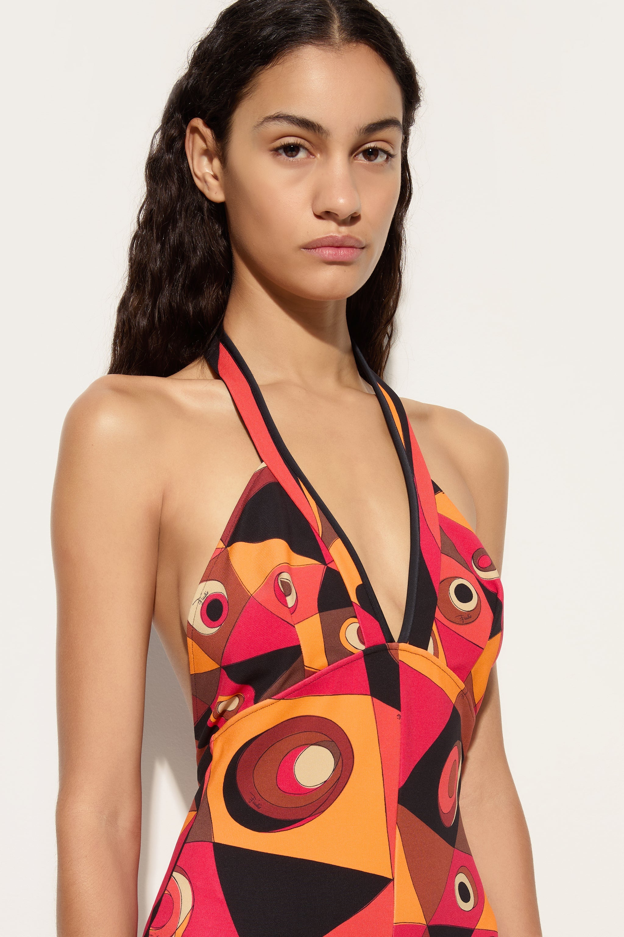 Emilio Pucci Occhi Combinaison Femme Orange Noir
