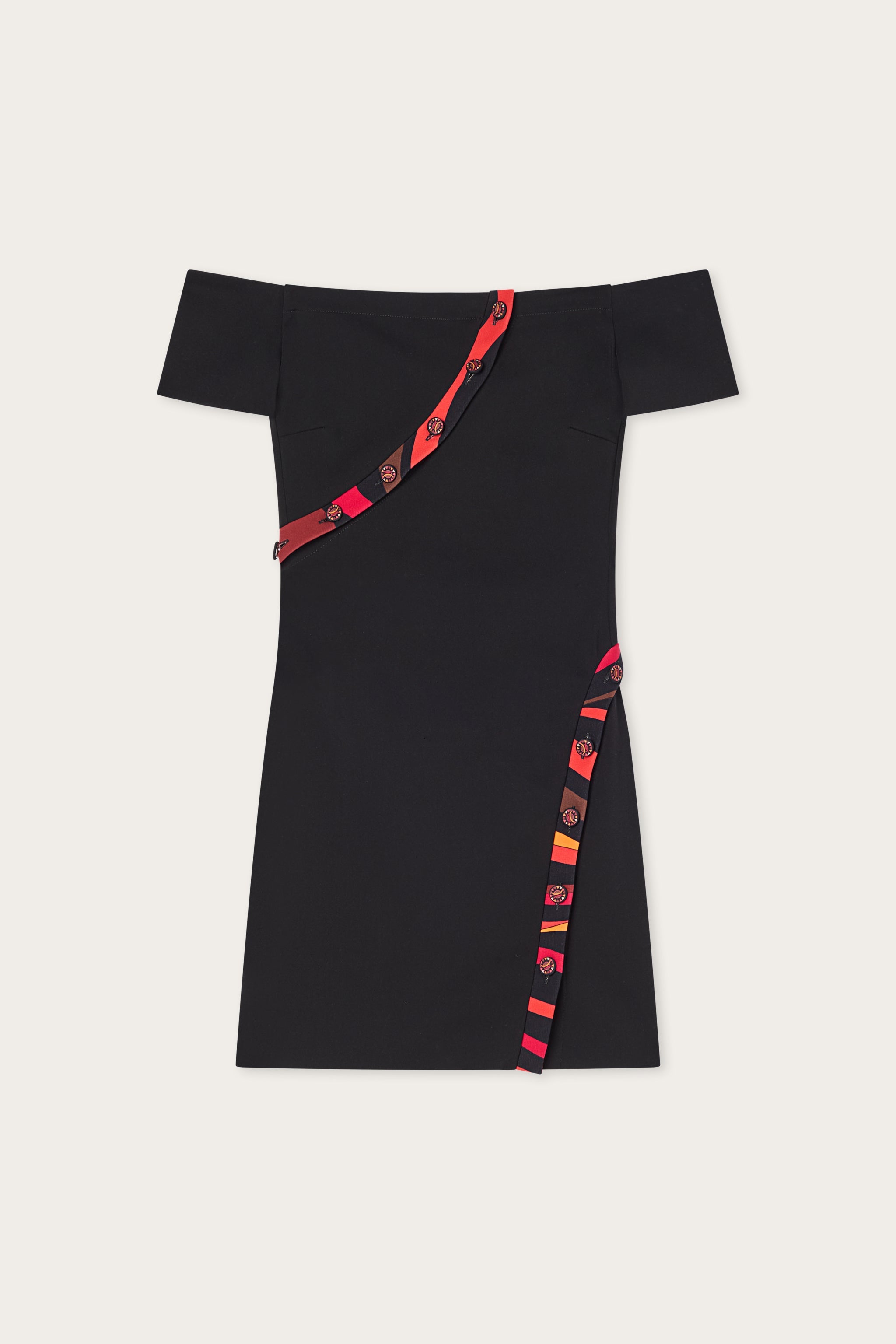 Emilio Pucci Abito robe noire cady epaules denudees