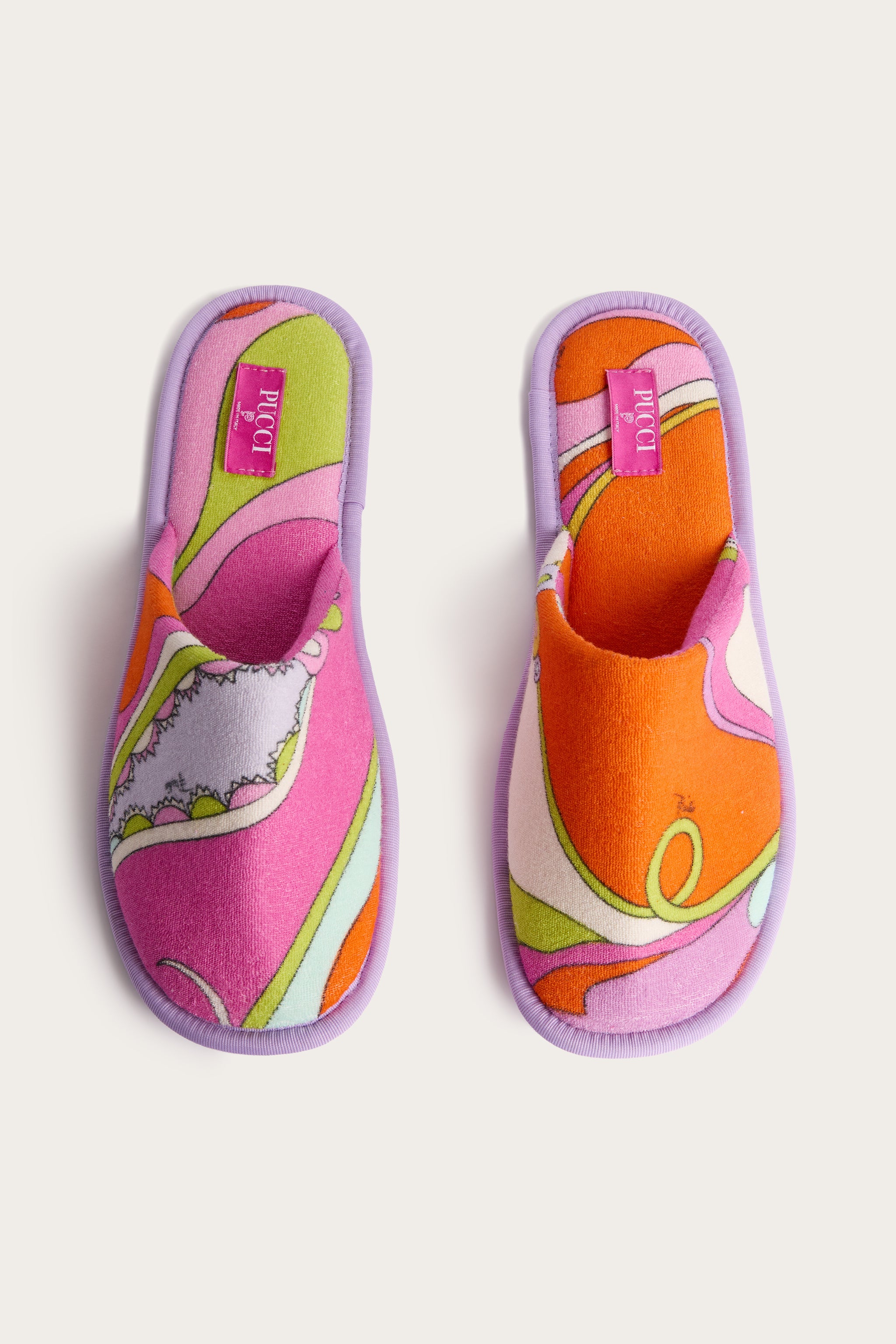 Emilio Pucci Orchidee pantoufles multicolore S coton