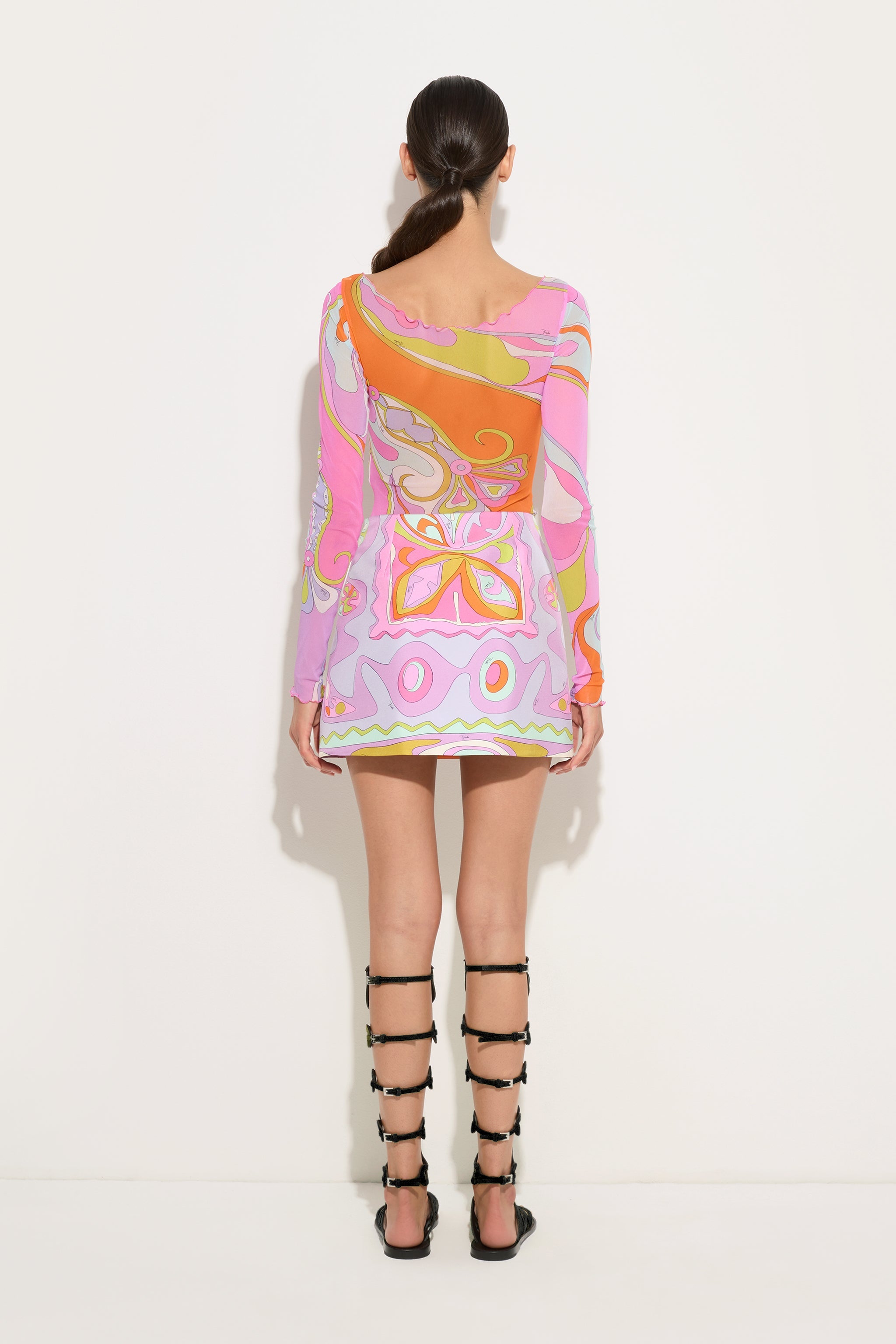Emilio Pucci Orchidee Top Femme Multicolore Tulle