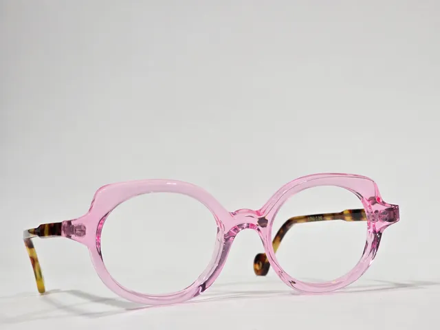Xavier Derome Alpha C248 monture ronde rose translucide