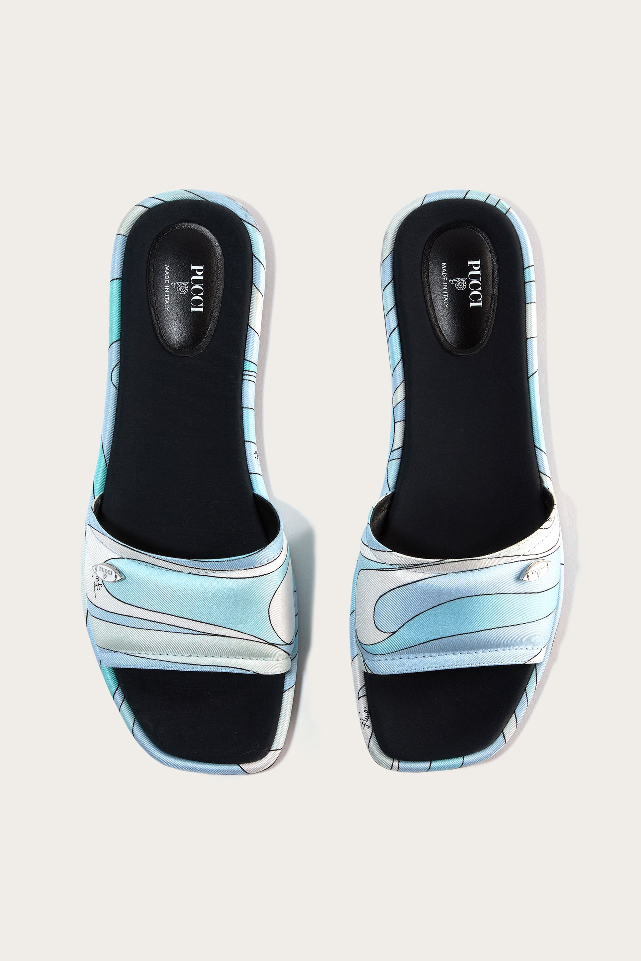 Emilio Pucci Yummy sandales soie aqua Marmo 36-41