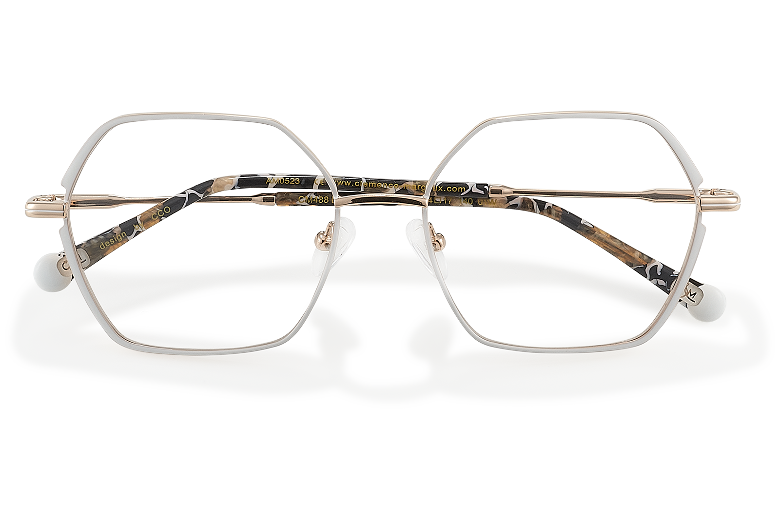 Clémence & Margaux La Mystérieuse lunettes de vue hexagonale doré bleu