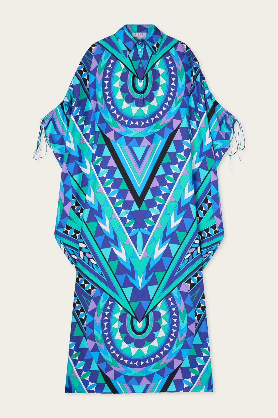 Emilio Pucci Kaftans caftan soie turquoise bleu 38 Manuba