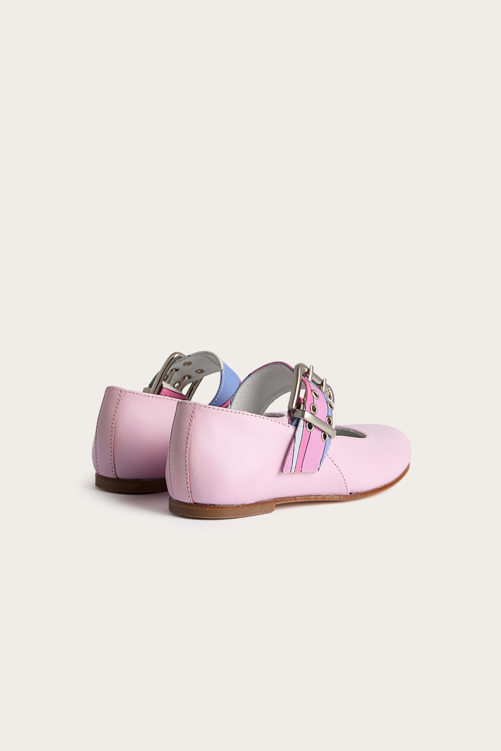 Emilio Pucci Ballerine Fille Cuir Rose Prune Bride