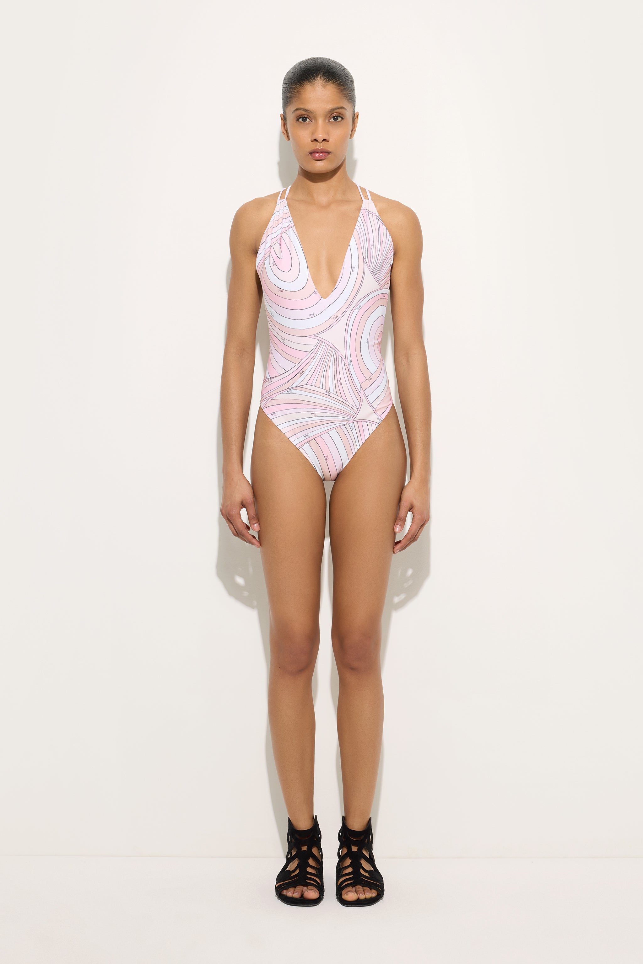 Emilio Pucci Iride maillot 1 pièce rose/nude lycra