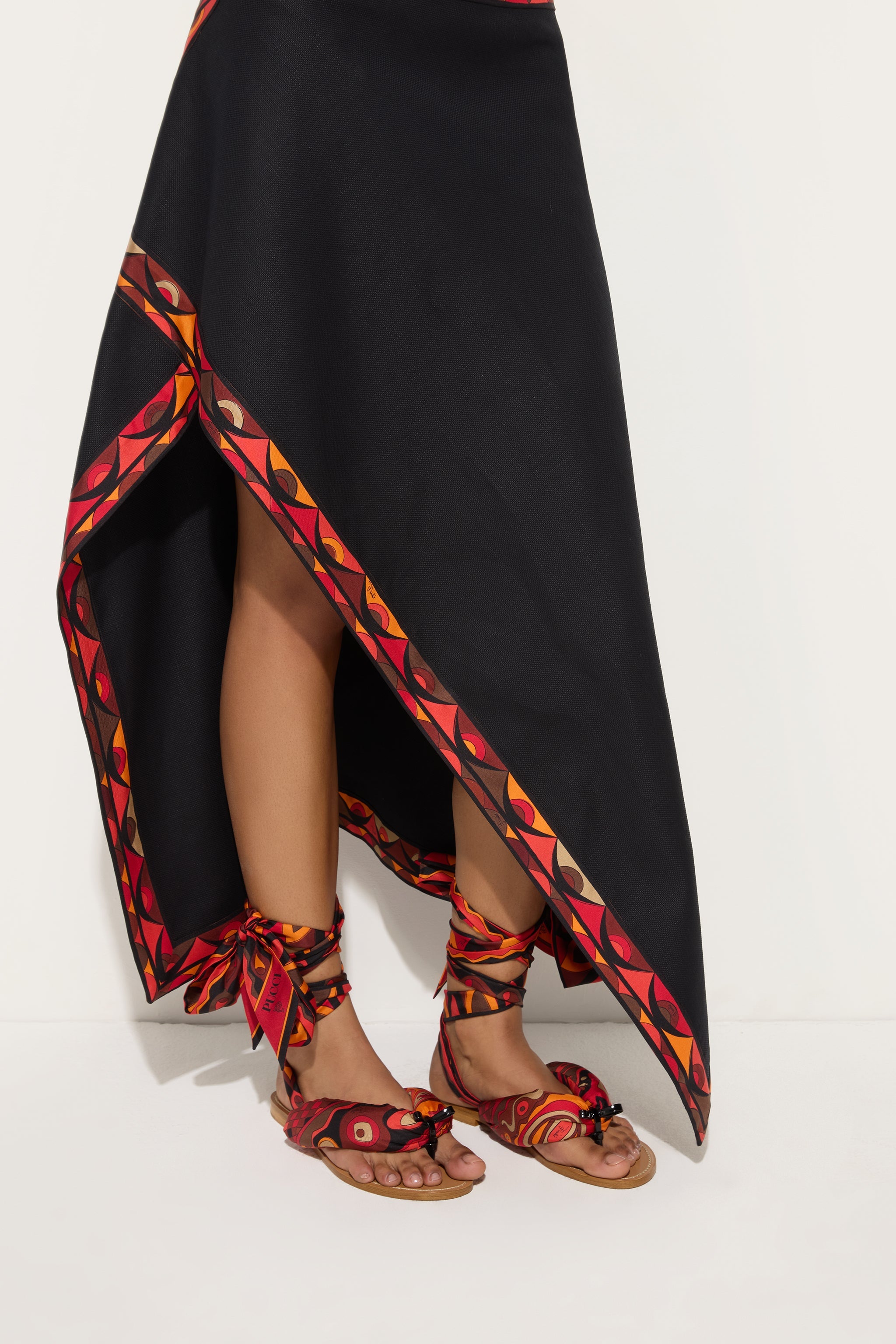 Emilio Pucci Shoes sandales Foulard orange cuir