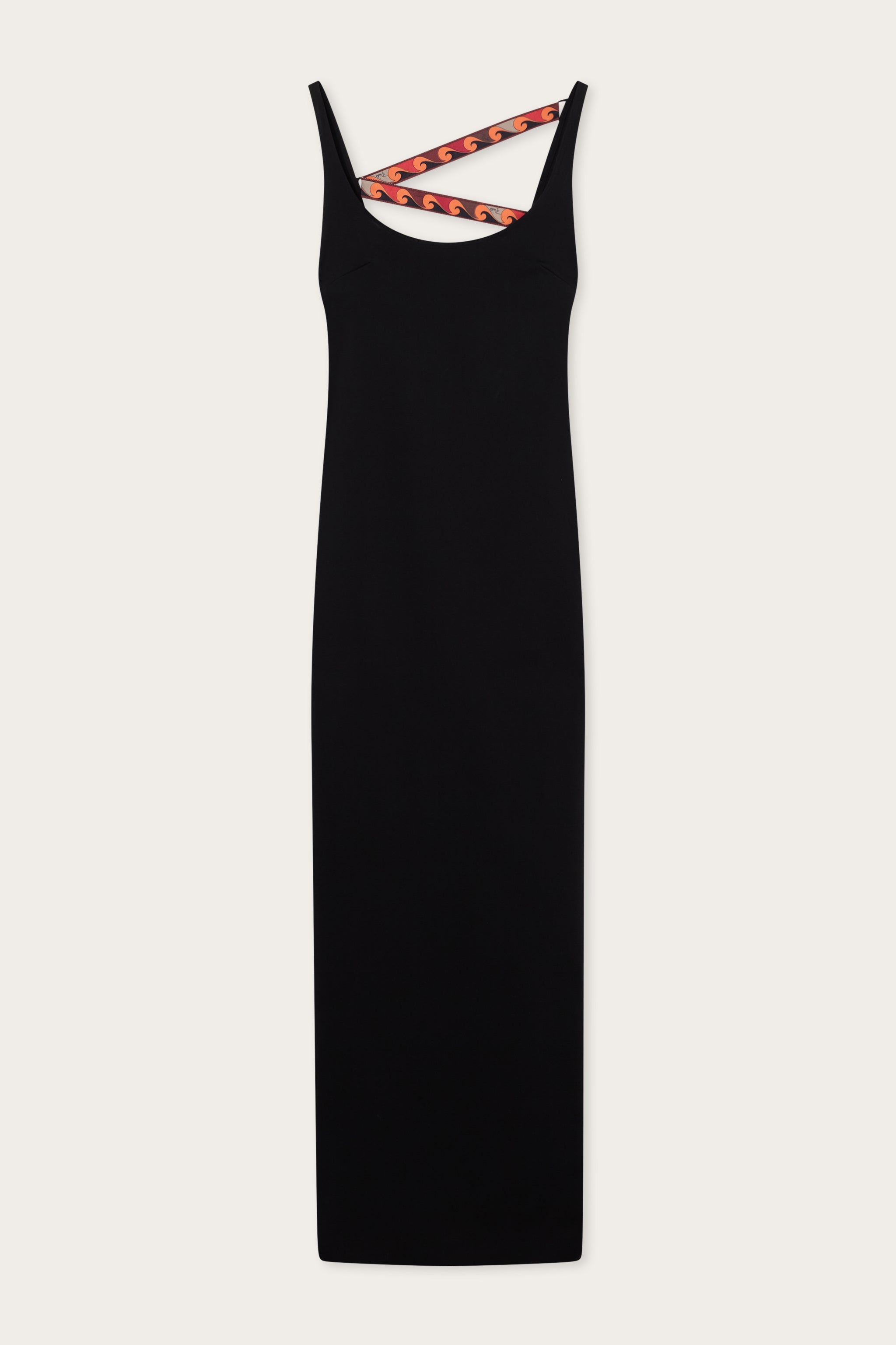 Emilio Pucci Cady robe moulante orange cady stretch col carré