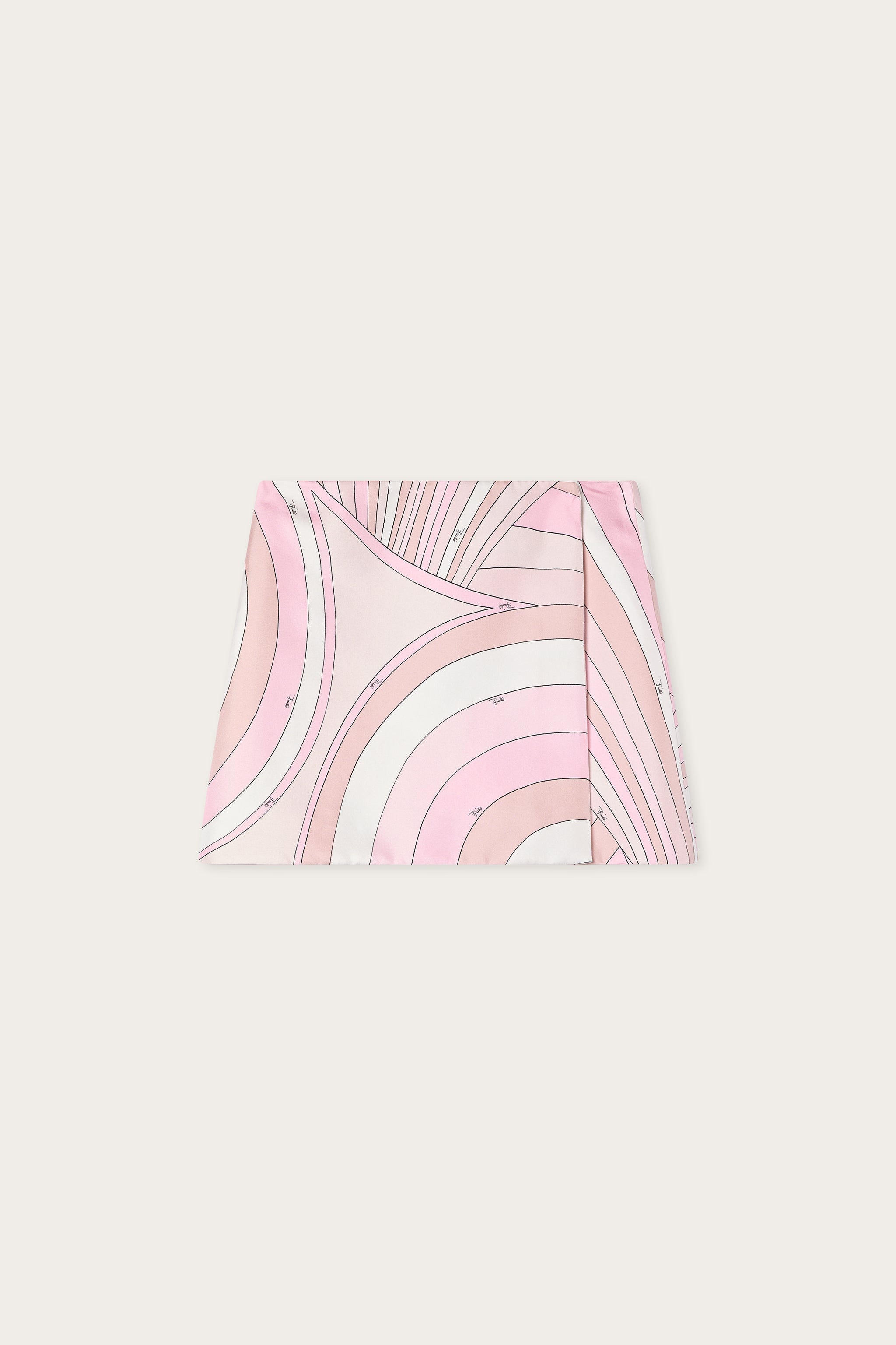 Emilio Pucci Iride jupe portefeuille soie rose nude