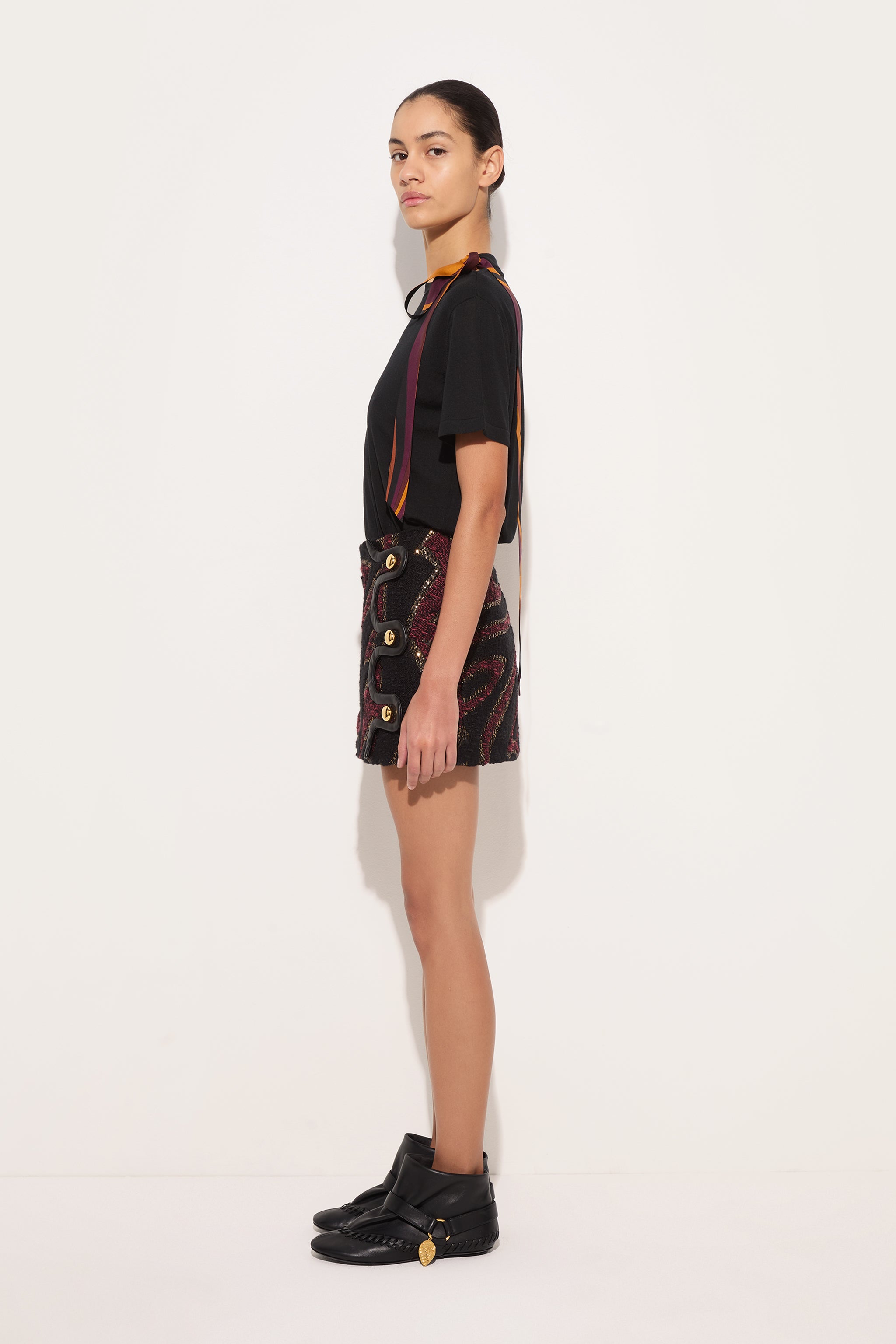 Emilio Pucci T-shirt Laine Foulard t-shirt noir laine fine