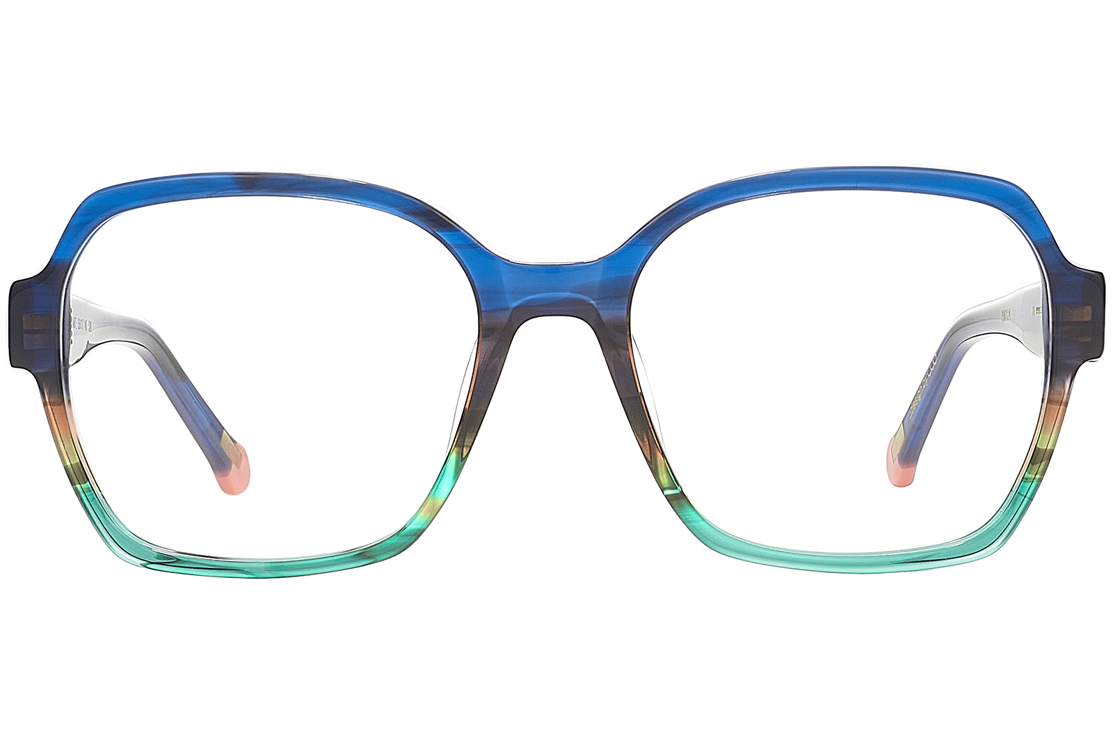 Clémence & Margaux L'Etonnante lunettes de vue Dégradé Bleu carré strass