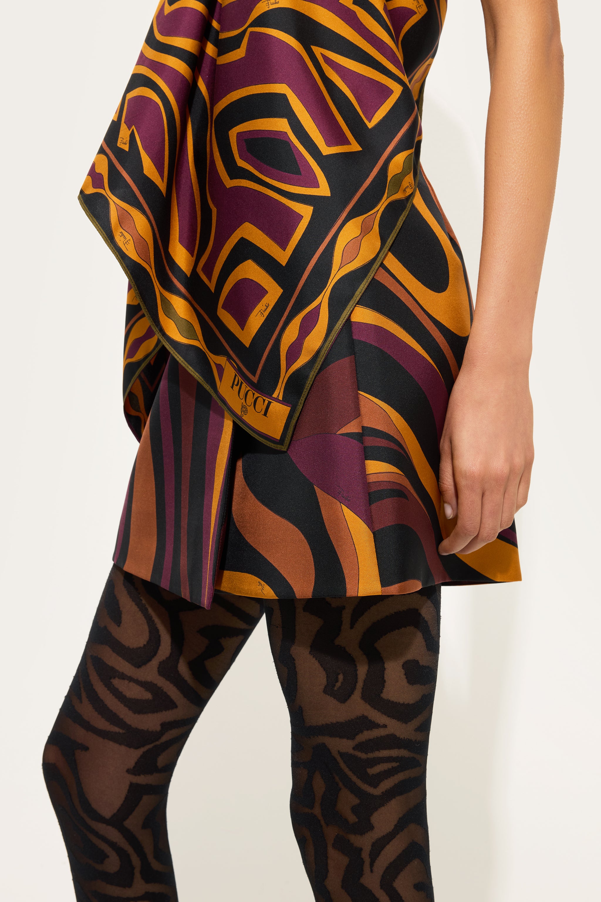 Emilio Pucci Marmo jupe soie bordeaux or