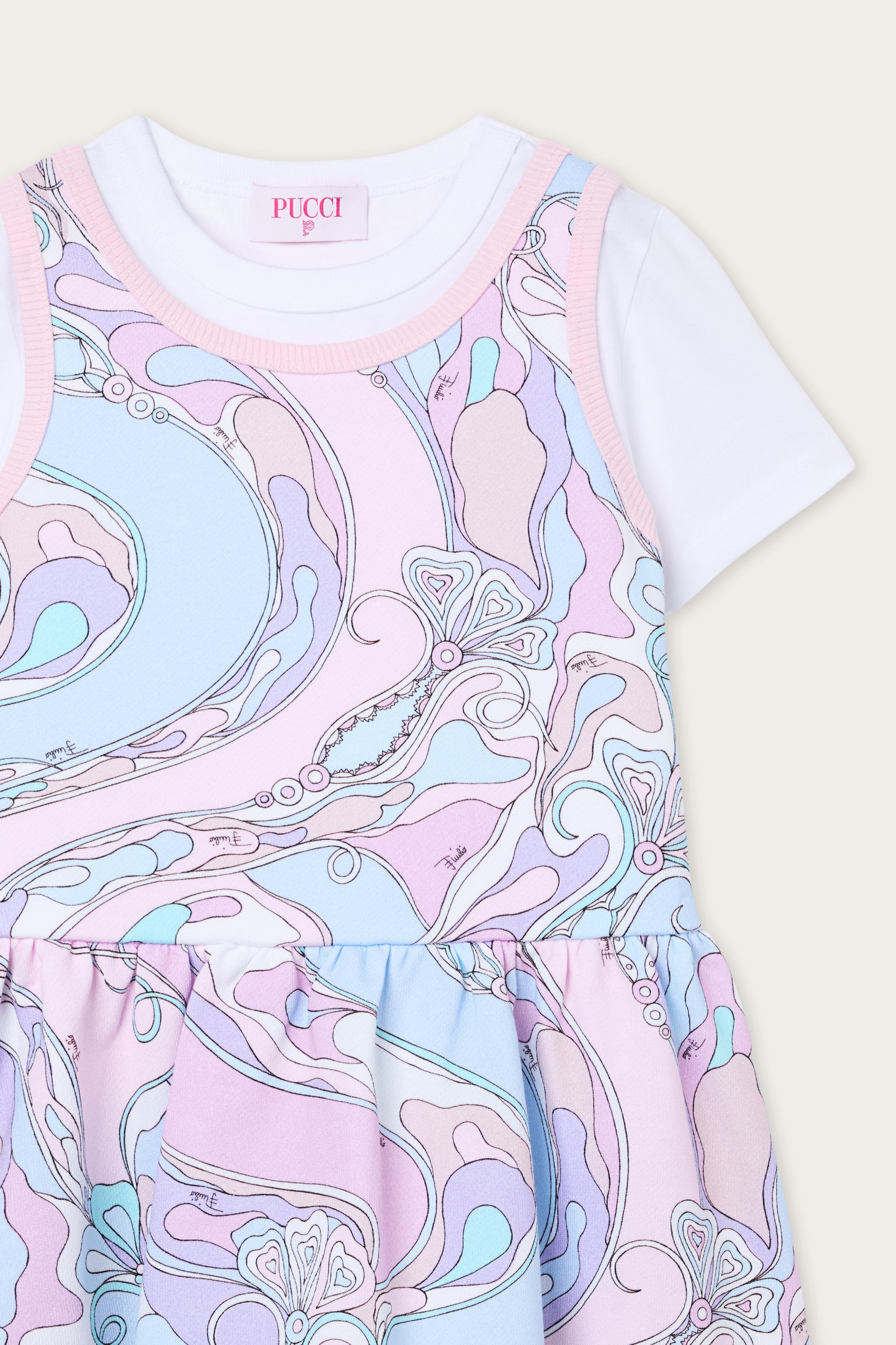 Emilio Pucci Orchidee robe fille rose coton