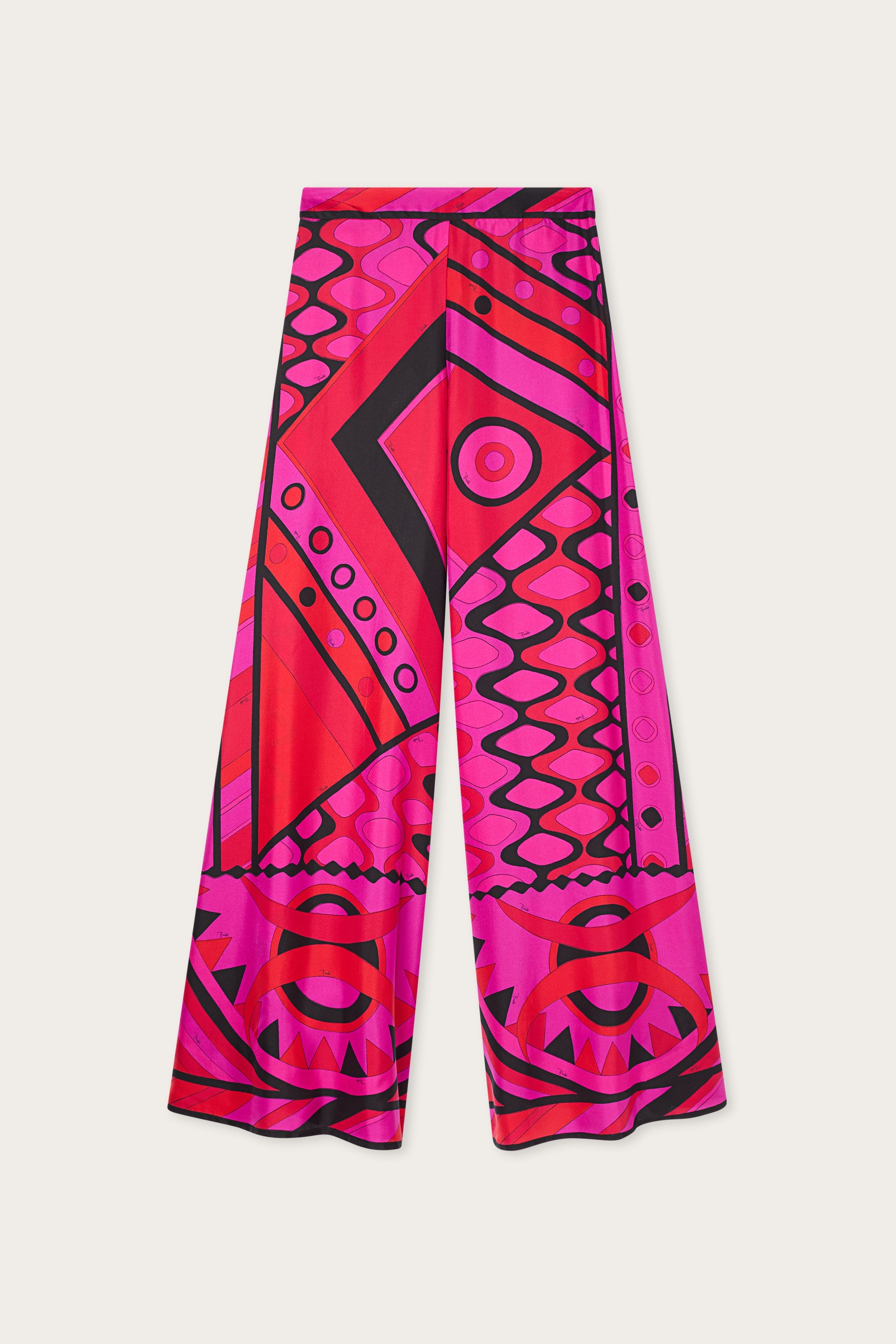 Emilio Pucci PANTS pantalon palazzo soie fuchsia 38