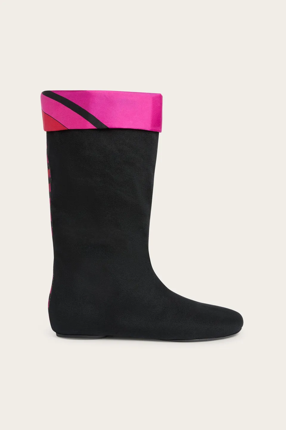 Emilio Pucci Bottes Noires Toile Cuir Femme 37-41