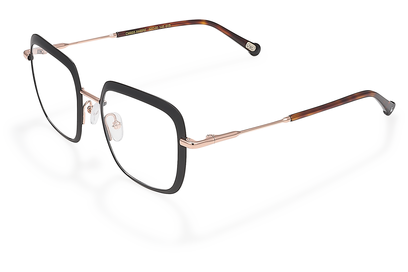 Clémence & Margaux Ambre lunettes de vue Noir & Doré carré