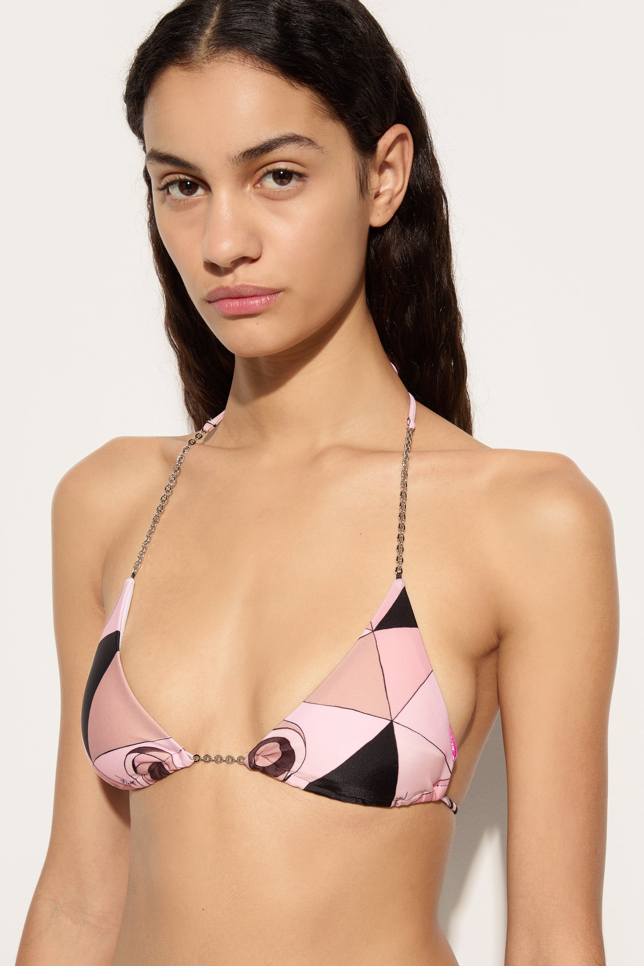 Emilio Pucci Occhi haut bikini triangle nude lycra