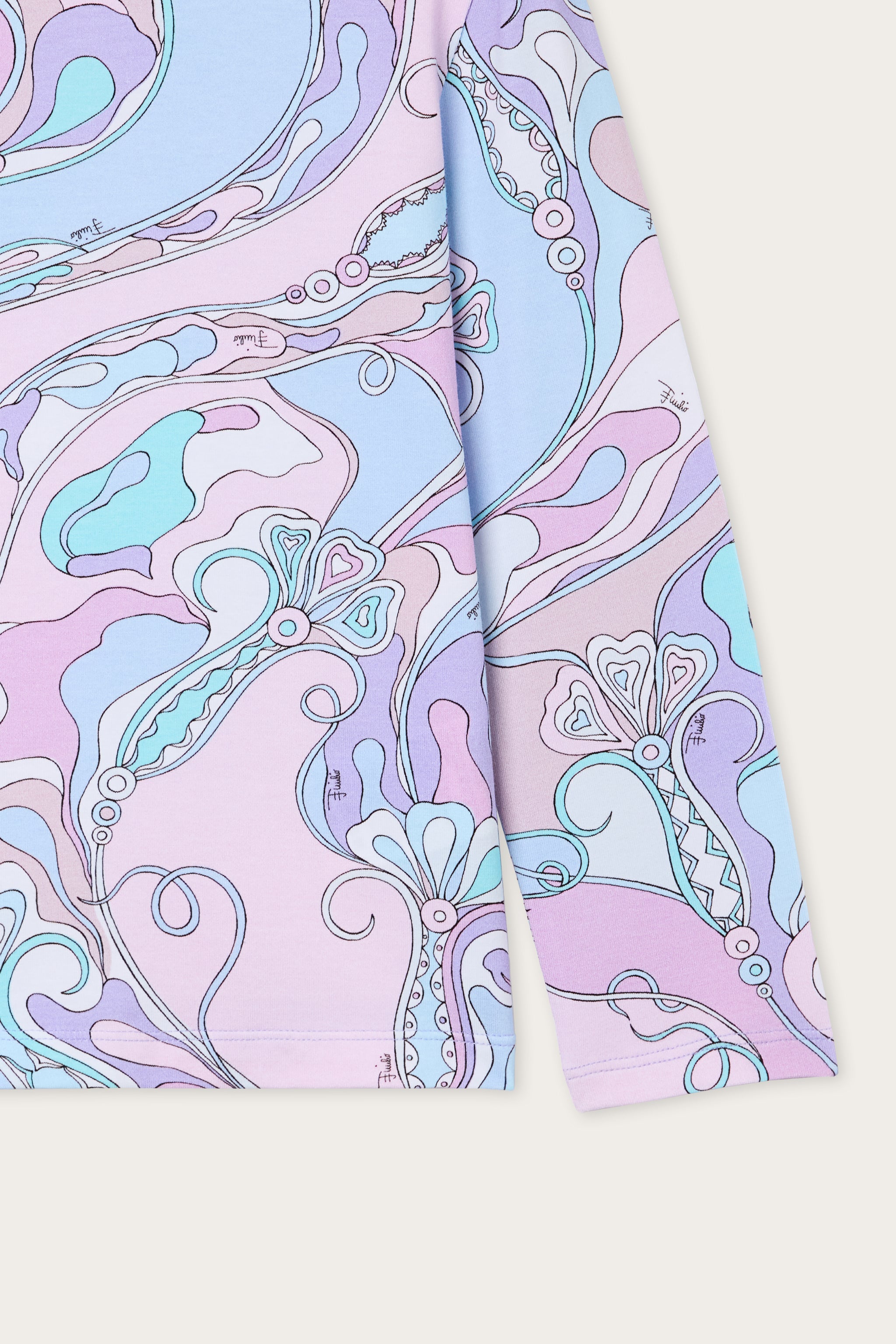 Emilio Pucci Junior maglia pull coton rose bleu clair Orchidee