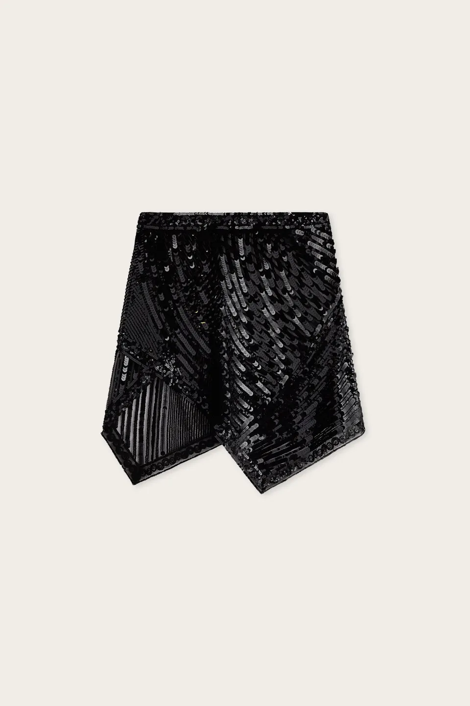 Emilio Pucci Iride jupe foulard tulle noir paillettes