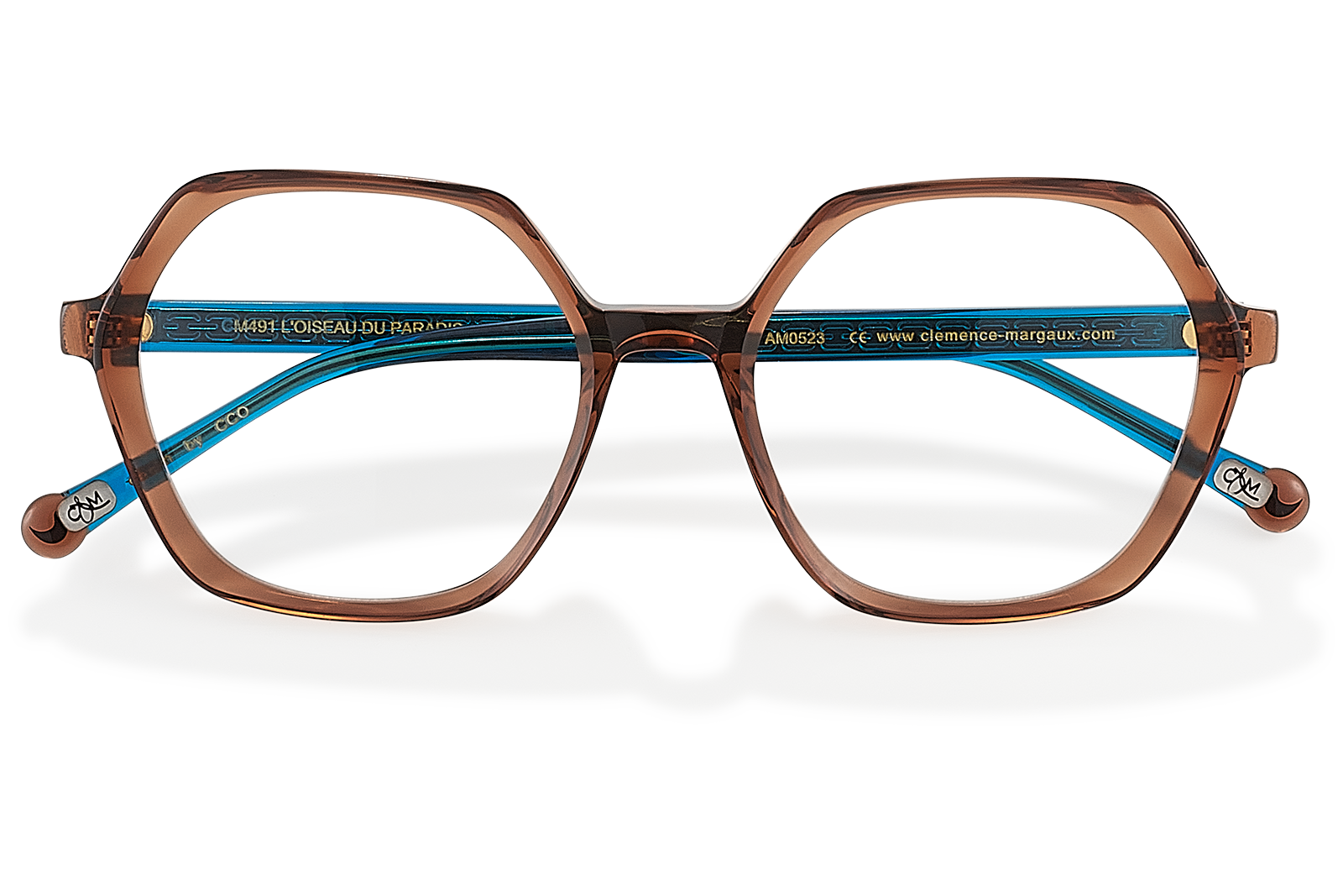 Clémence & Margaux Oiseau du Paradis lunettes de vue brun bleu
