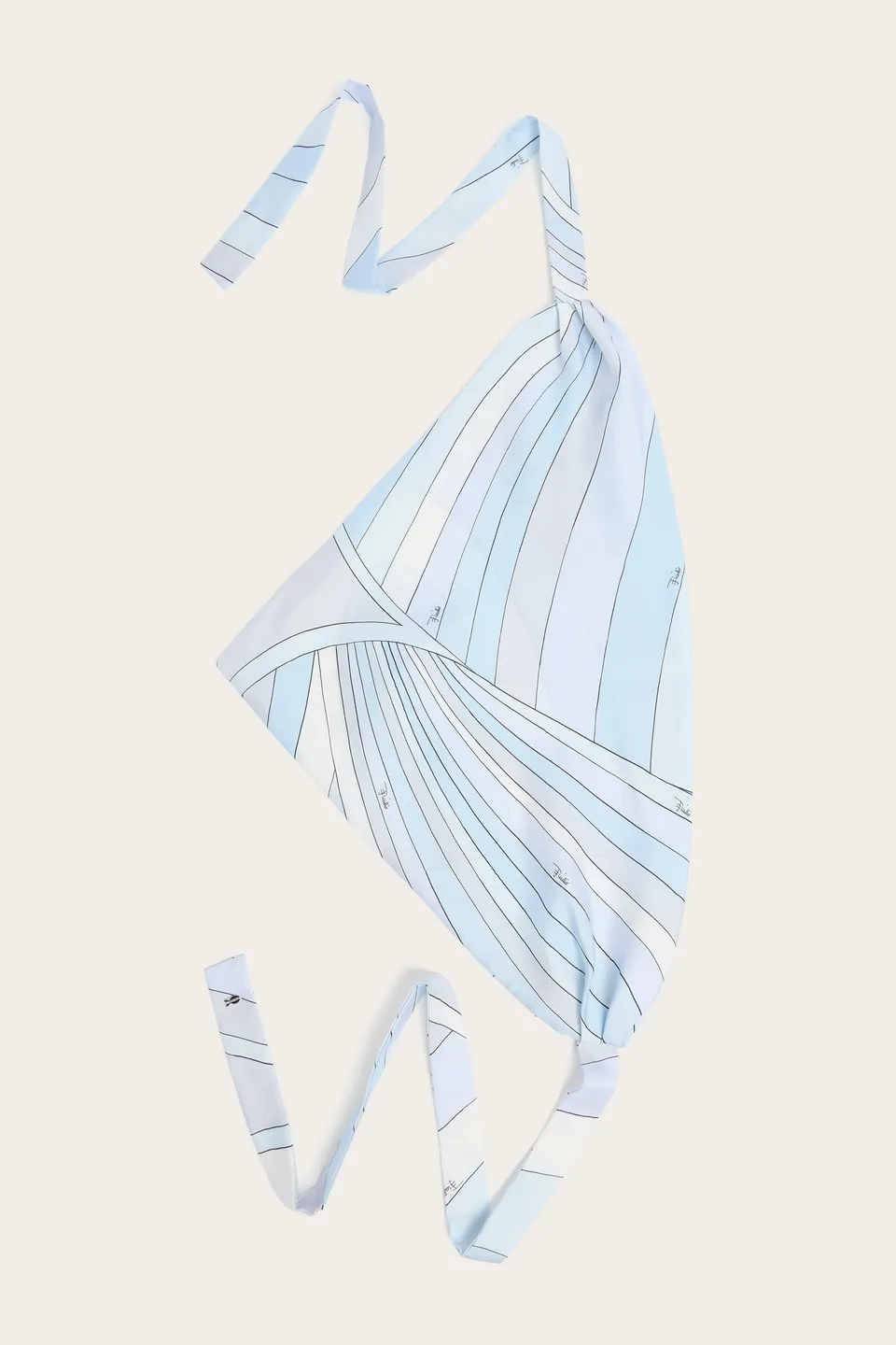 Emilio Pucci Iride bandana soie bleu clair cheveux