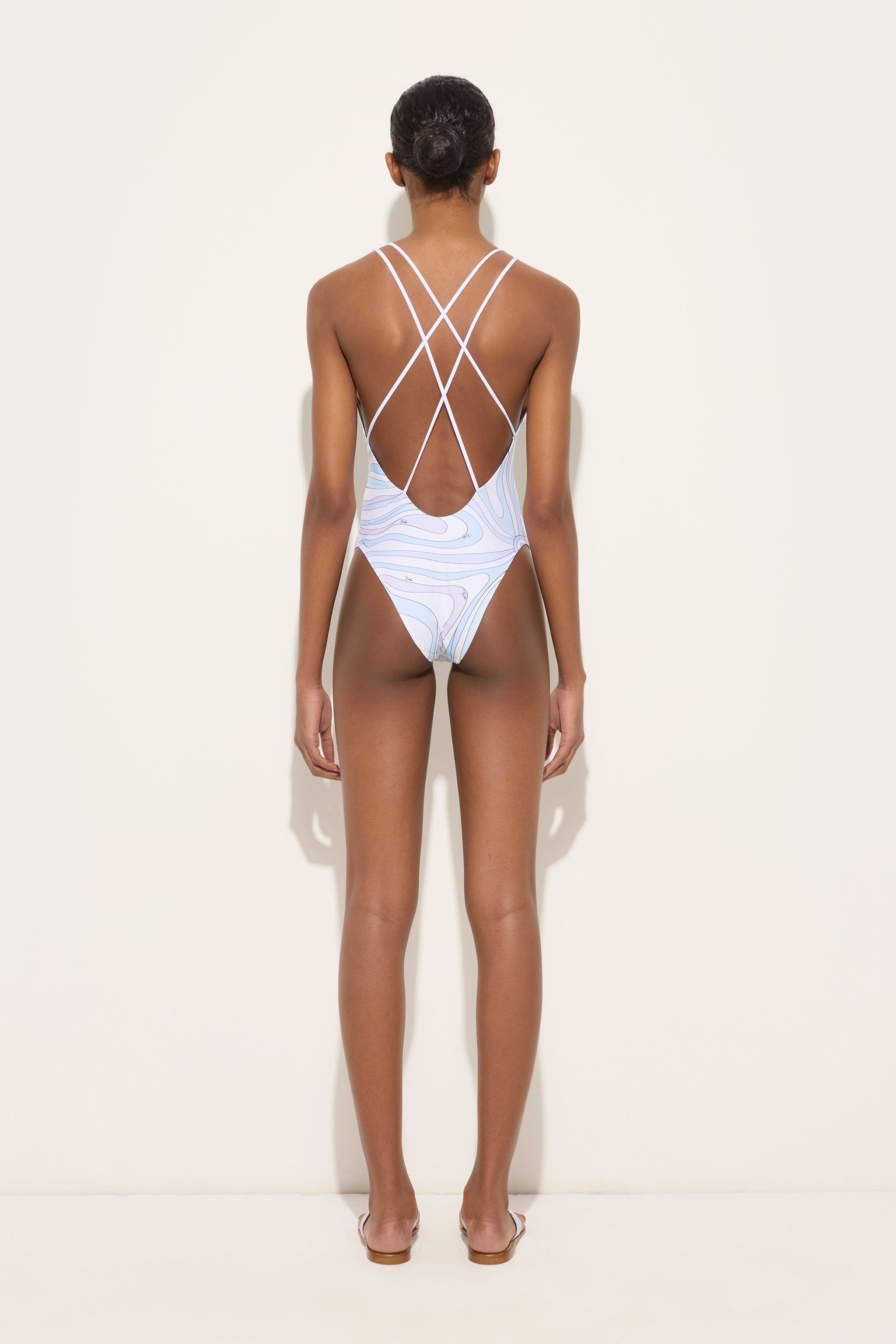 Emilio Pucci SWIMSUITS maillot bleu clair S Marmo 1p