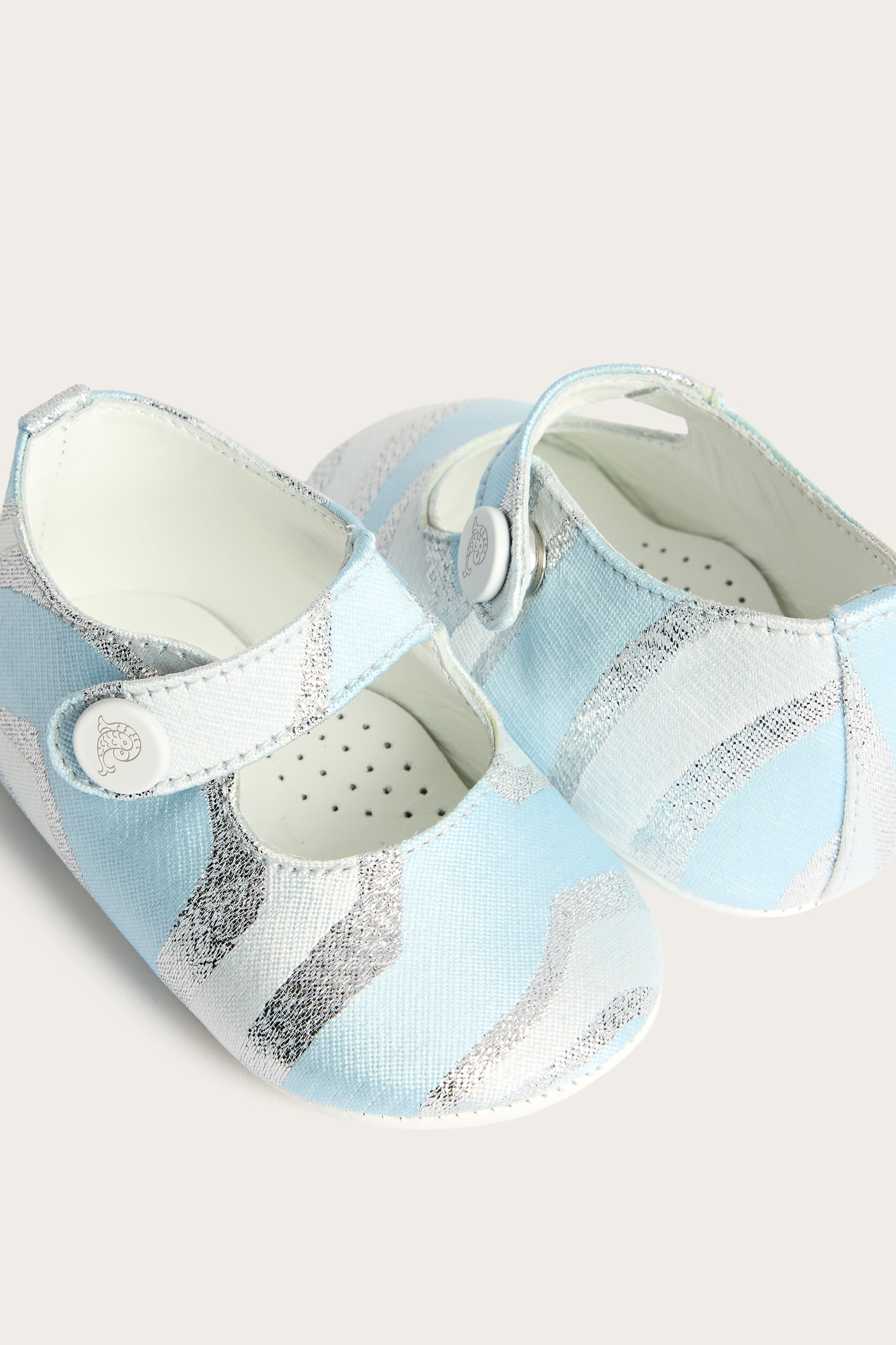 Emilio Pucci Shoes ballerines Labirinto bleu argent lurex