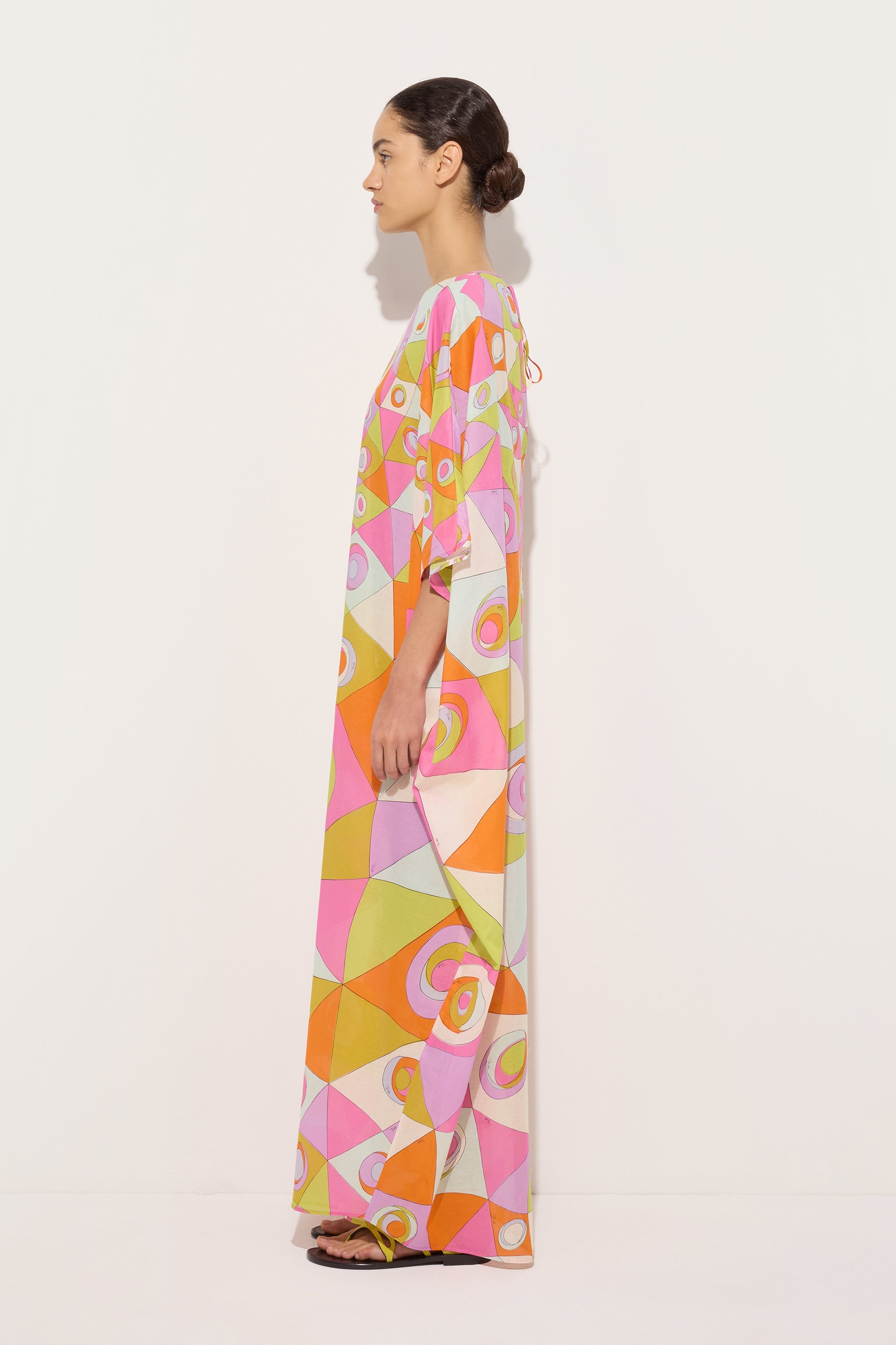 Emilio Pucci Occhi Caftan Coton Multicolore OS