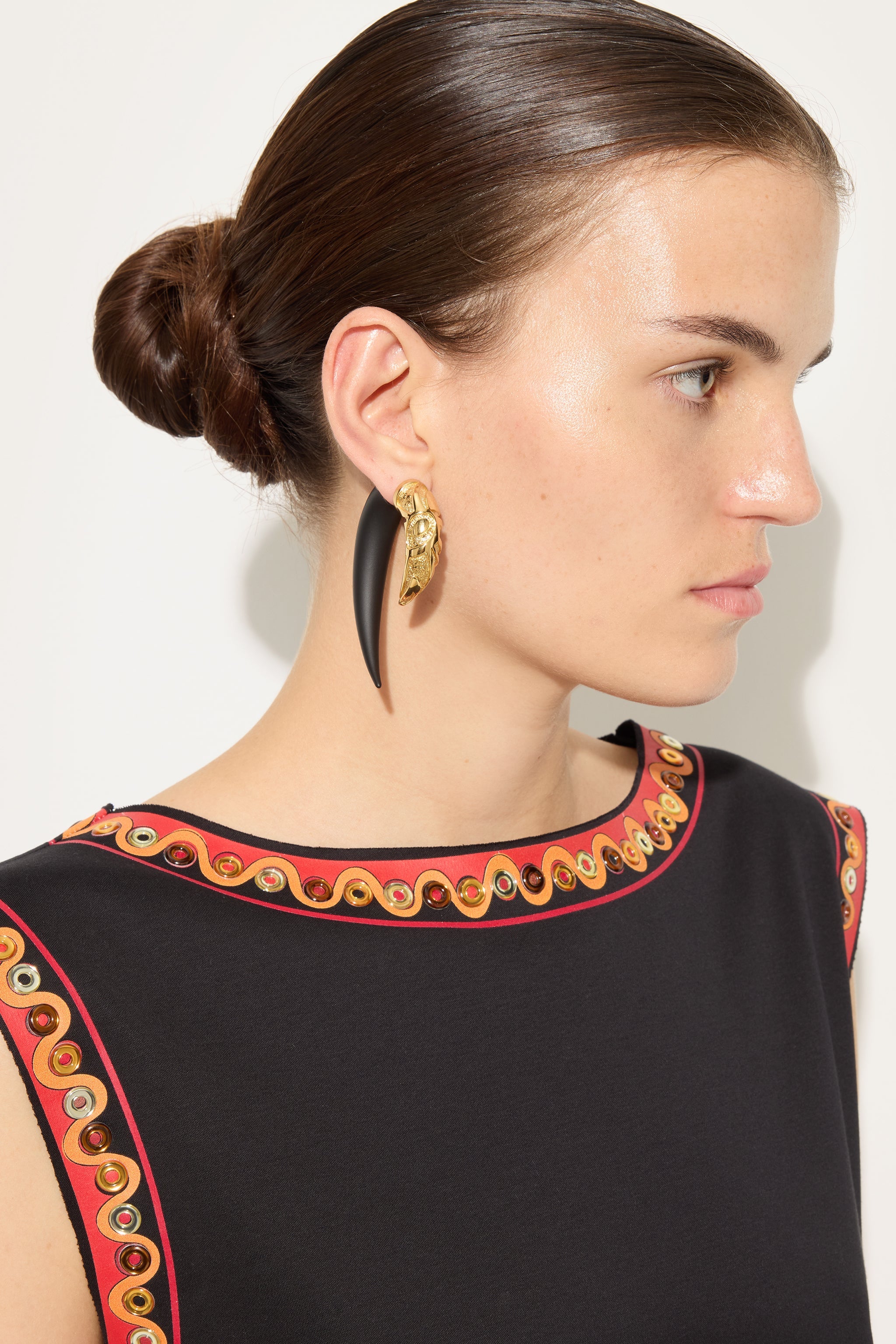 Emilio Pucci Jewellery Corno boucle rigide or mono oreille laiton