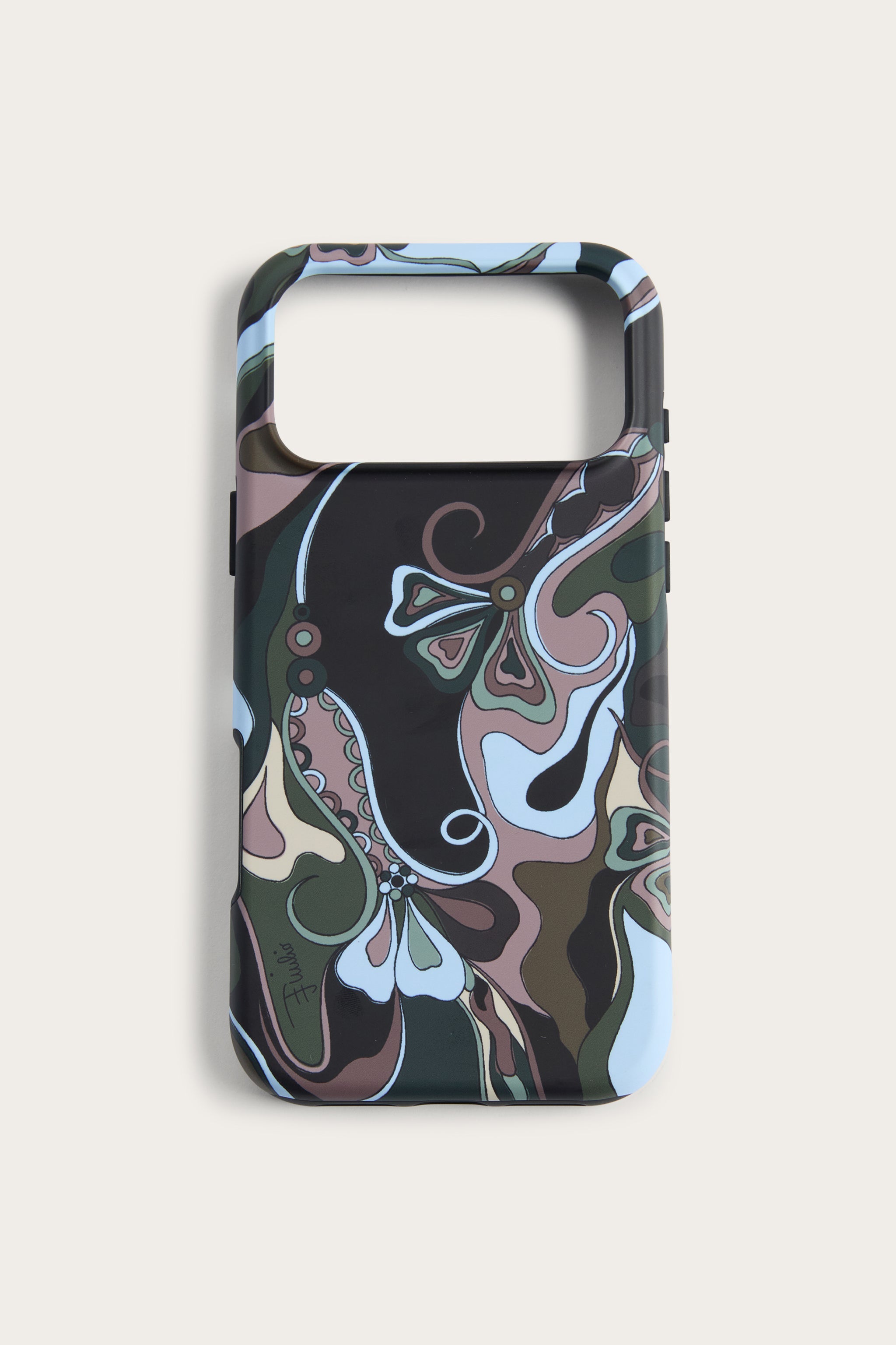 Emilio Pucci coque iPhone 17 Pro Orchidee kaki bleu