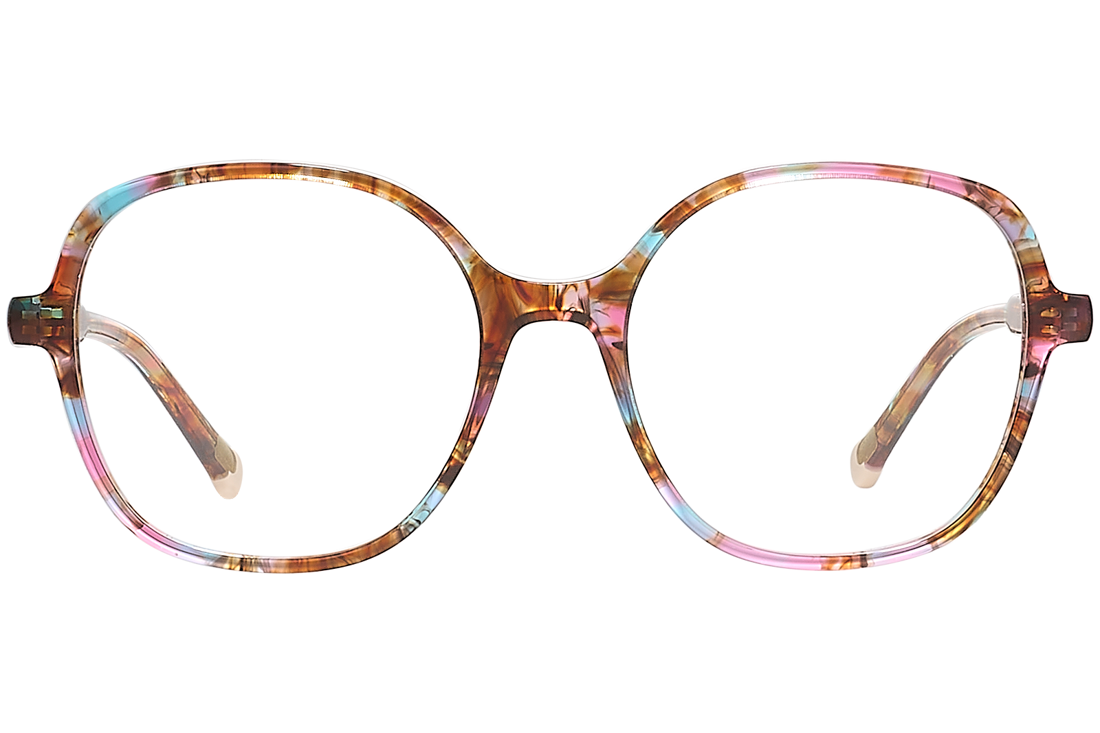 Clémence & Margaux La Too-Much lunettes de vue Marbré Rose tonneau