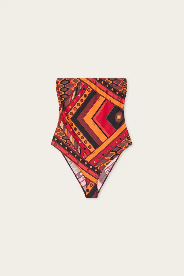 Emilio Pucci Vivara Maillot 1 Pièce Orange Noir