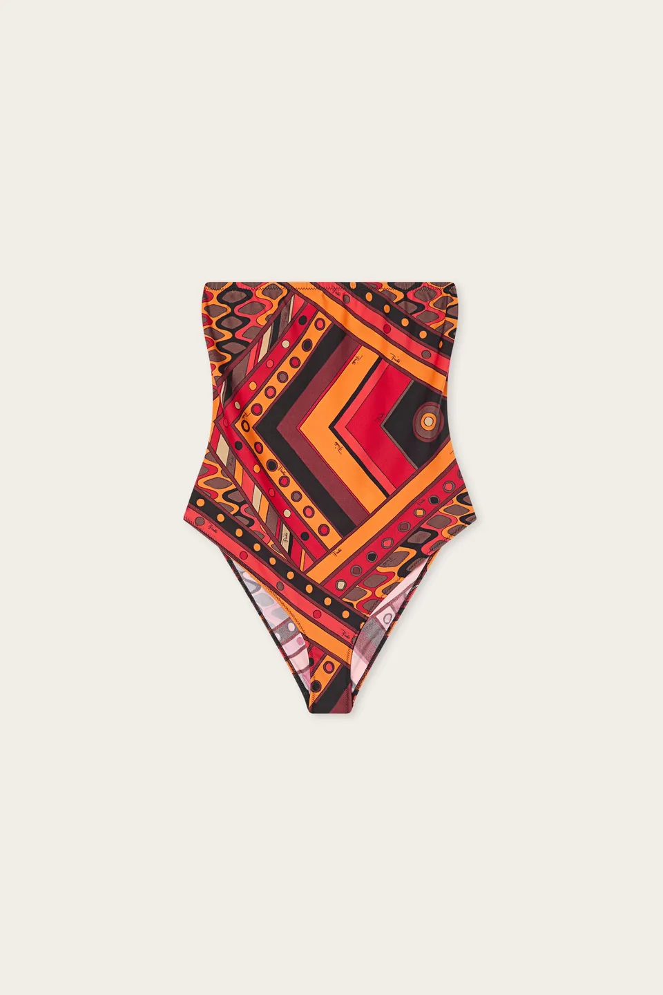 Emilio Pucci Vivara Maillot 1 Pièce Orange Noir
