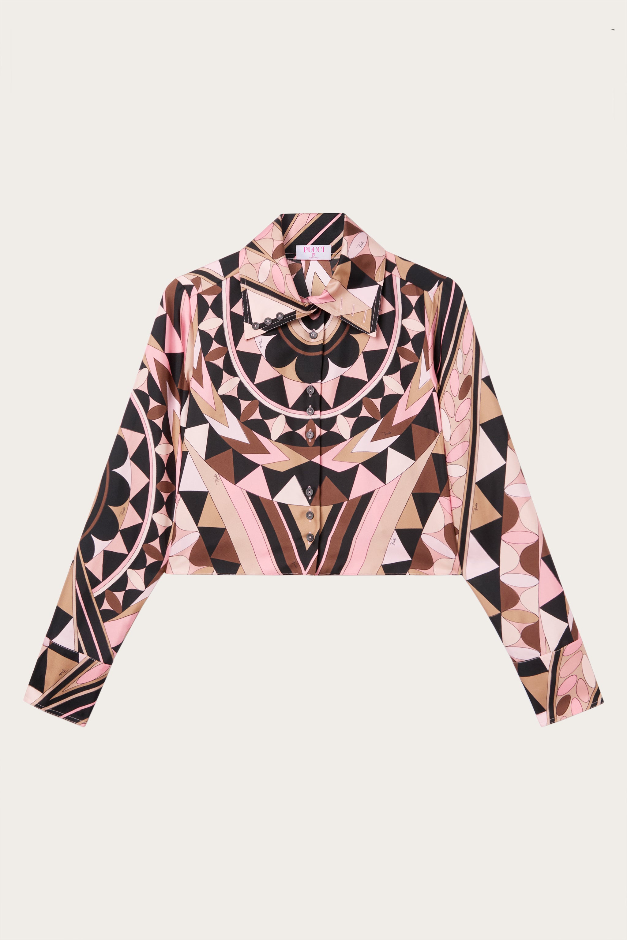 Emilio Pucci Manuba chemise crop soie nude