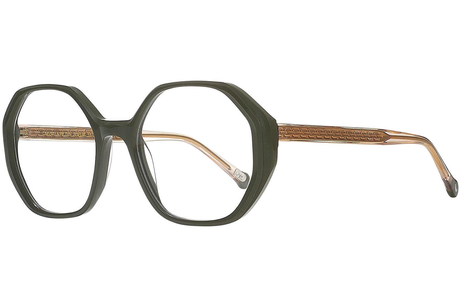 Clémence & Margaux Petite Sœur lunettes de vue doré kaki tonneau