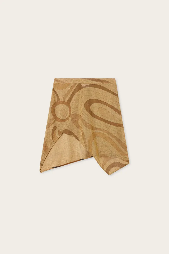 Emilio Pucci Marmo Jupe Dorée Lurex Femme Foulard