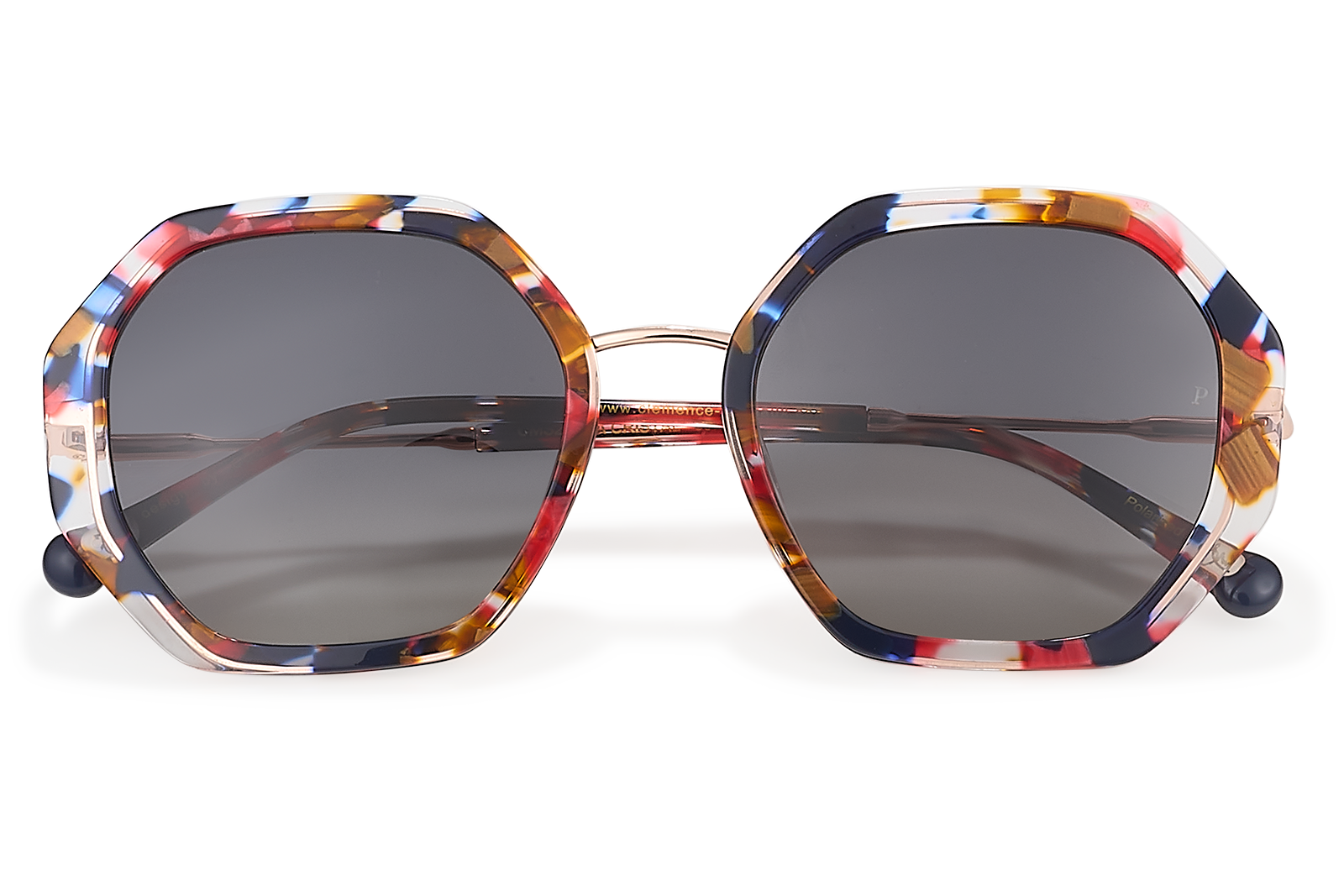 Clémence & Margaux Cristal lunettes de soleil Moucheté Bleu & Jaune polarisé